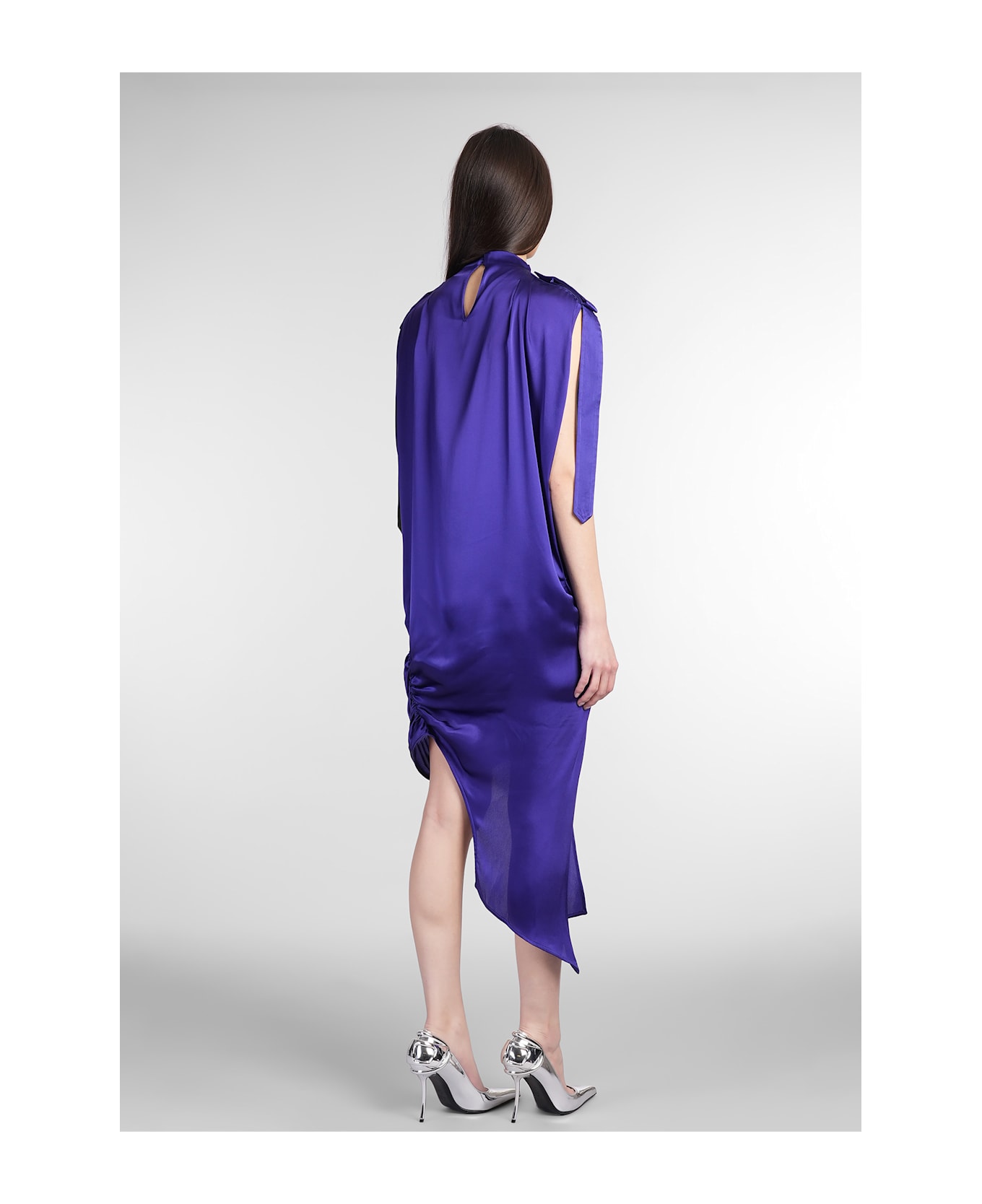 Off-White Mini Dress In Viola Acetate - Viola