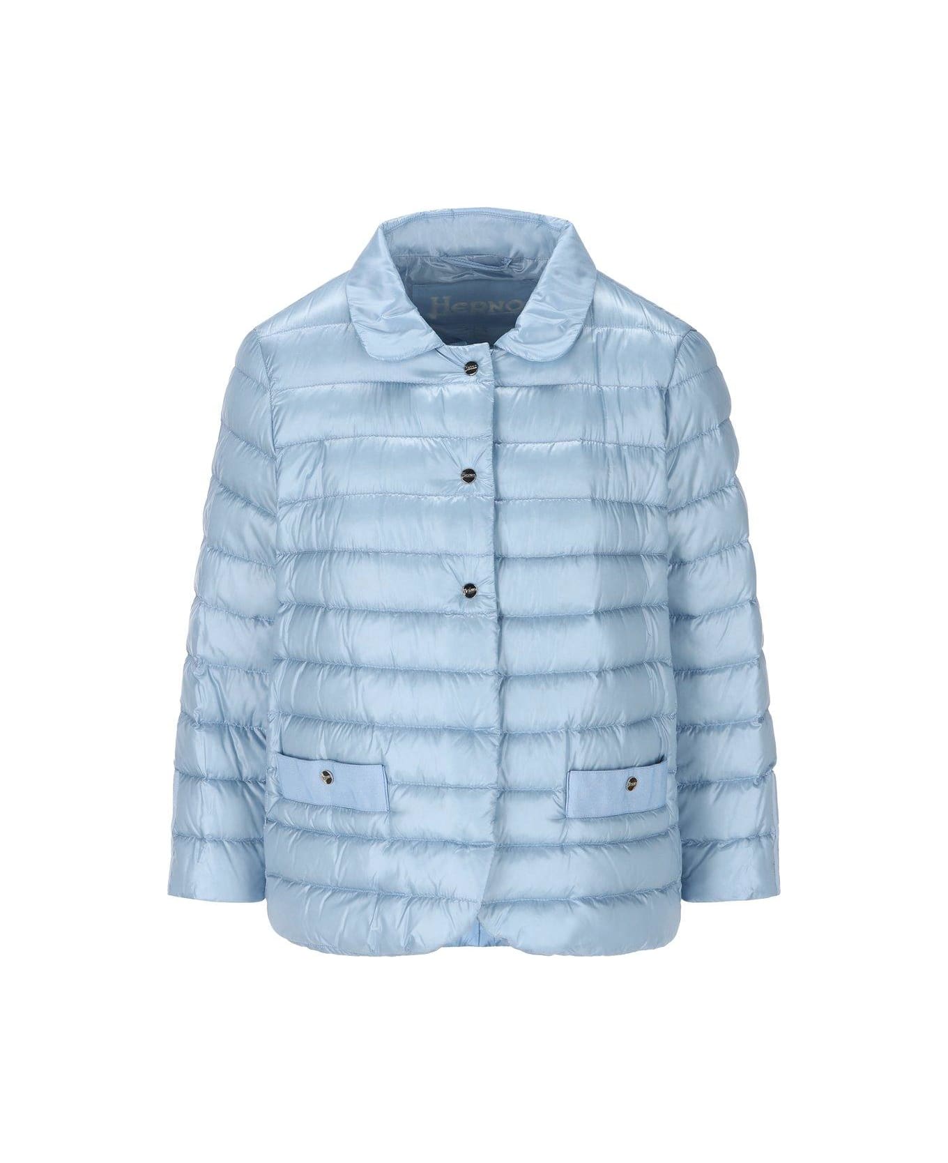 Herno Button-up Down Jacket - BLUE