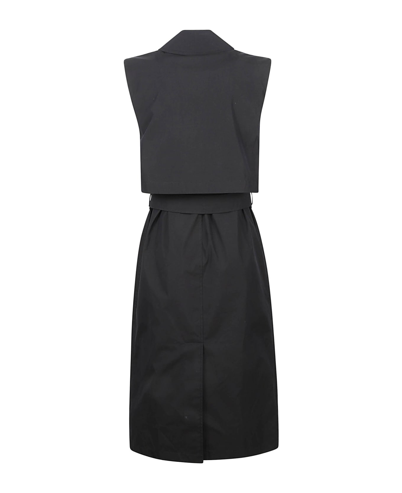 Burberry Double-breast Sleeveless Belted Dress - Black