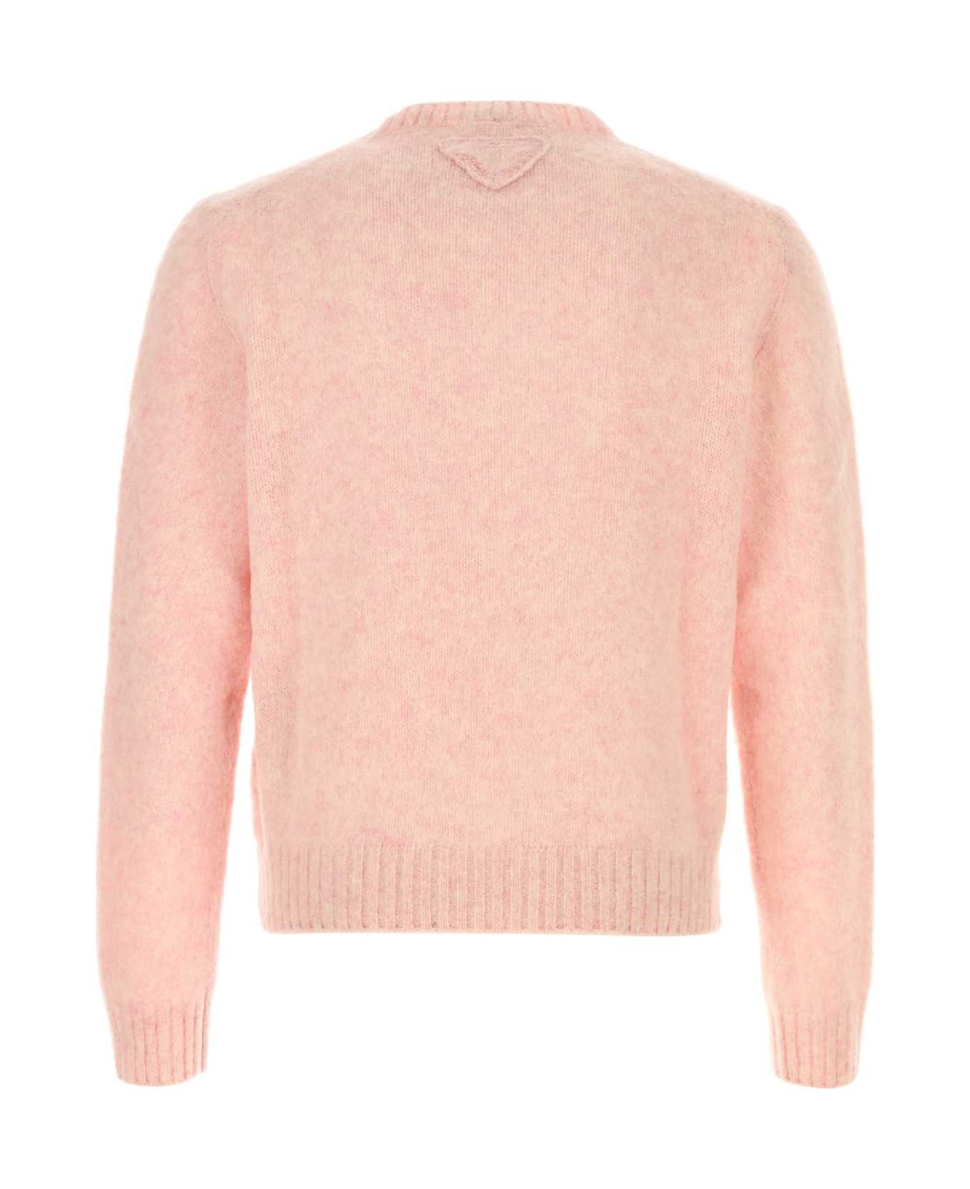 Prada Melange Pastel Pink Wool Sweater - ALABASTRO