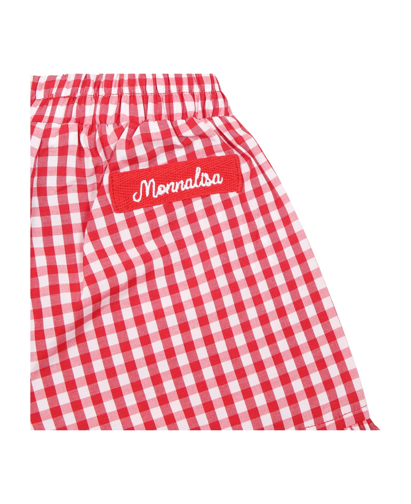 Monnalisa Red Shorts For Baby Girl With Logo - Red