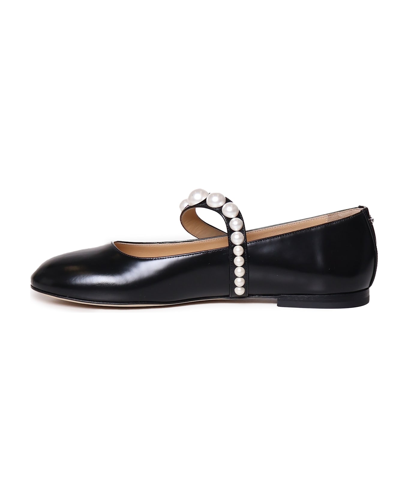 Mach & Mach Shiny Calfskin Ballet Flats - Black