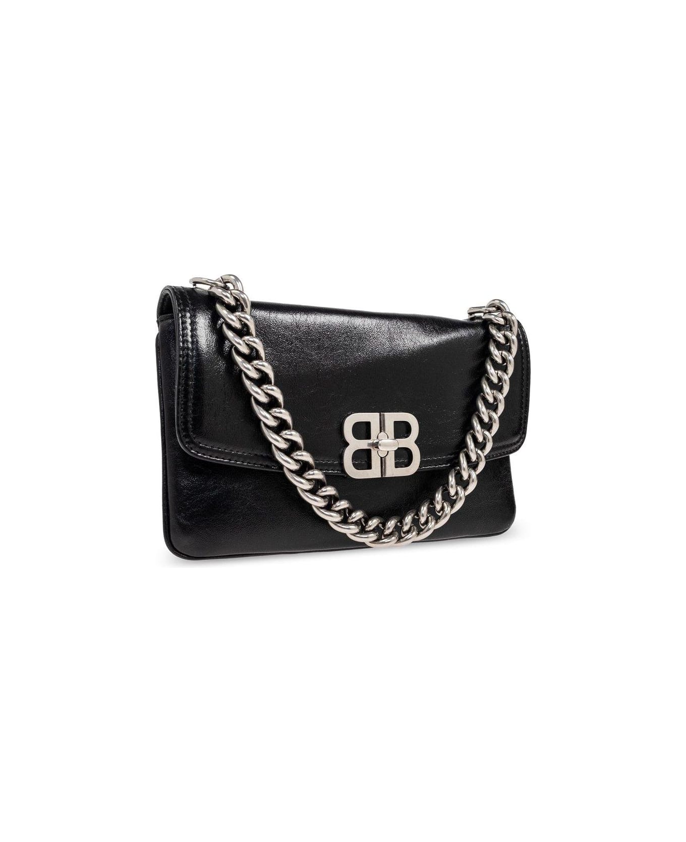 Balenciaga Bb Small Soft Flap Shoulder Bag - Black