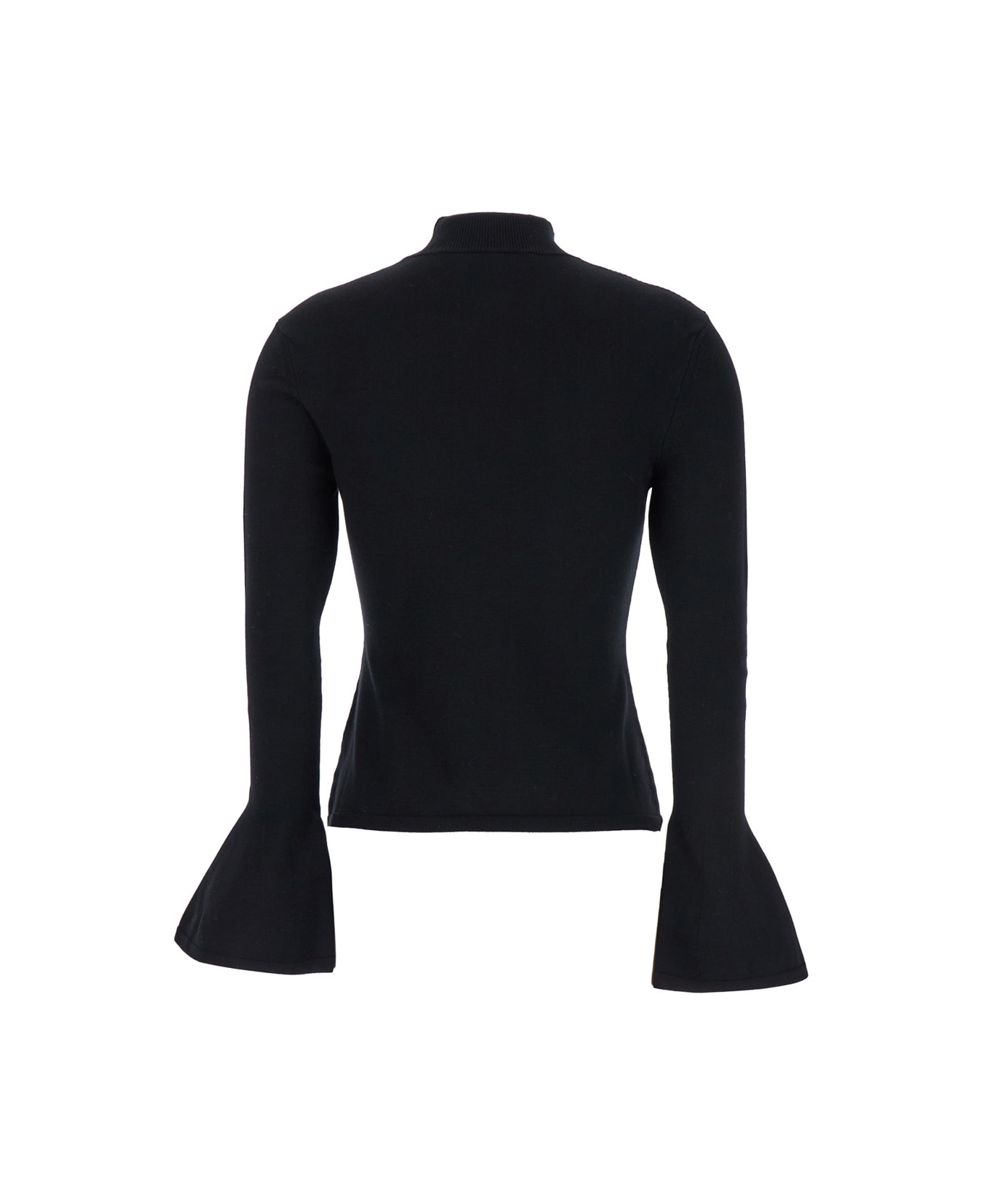 Federica Tosi Black Sweater With High Neck And Cut-out Detail In Viscose Blend Woman - Black