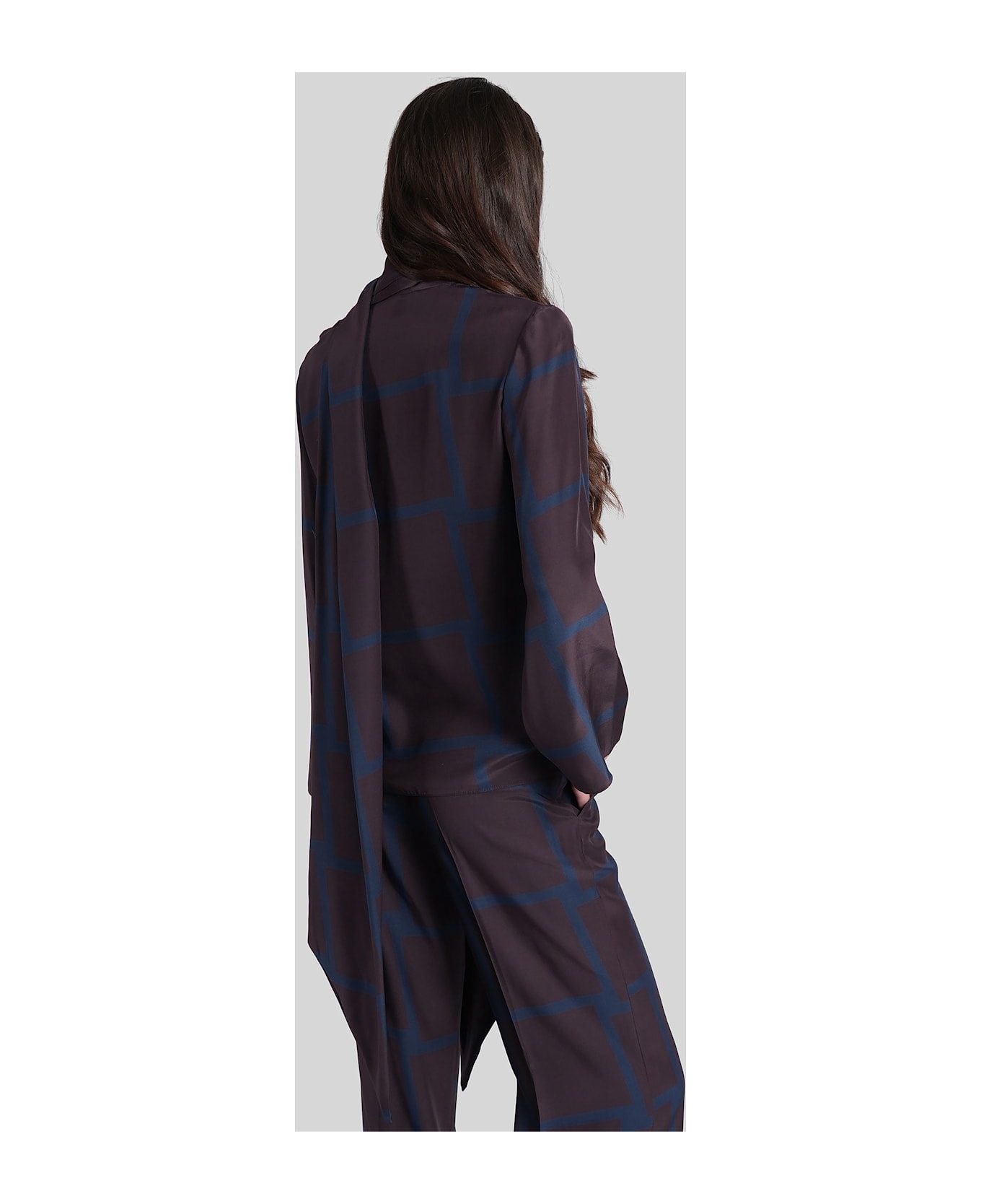 Gianluca Capannolo Antonia Scarf Blouse In Bordeaux Silk - bordeaux