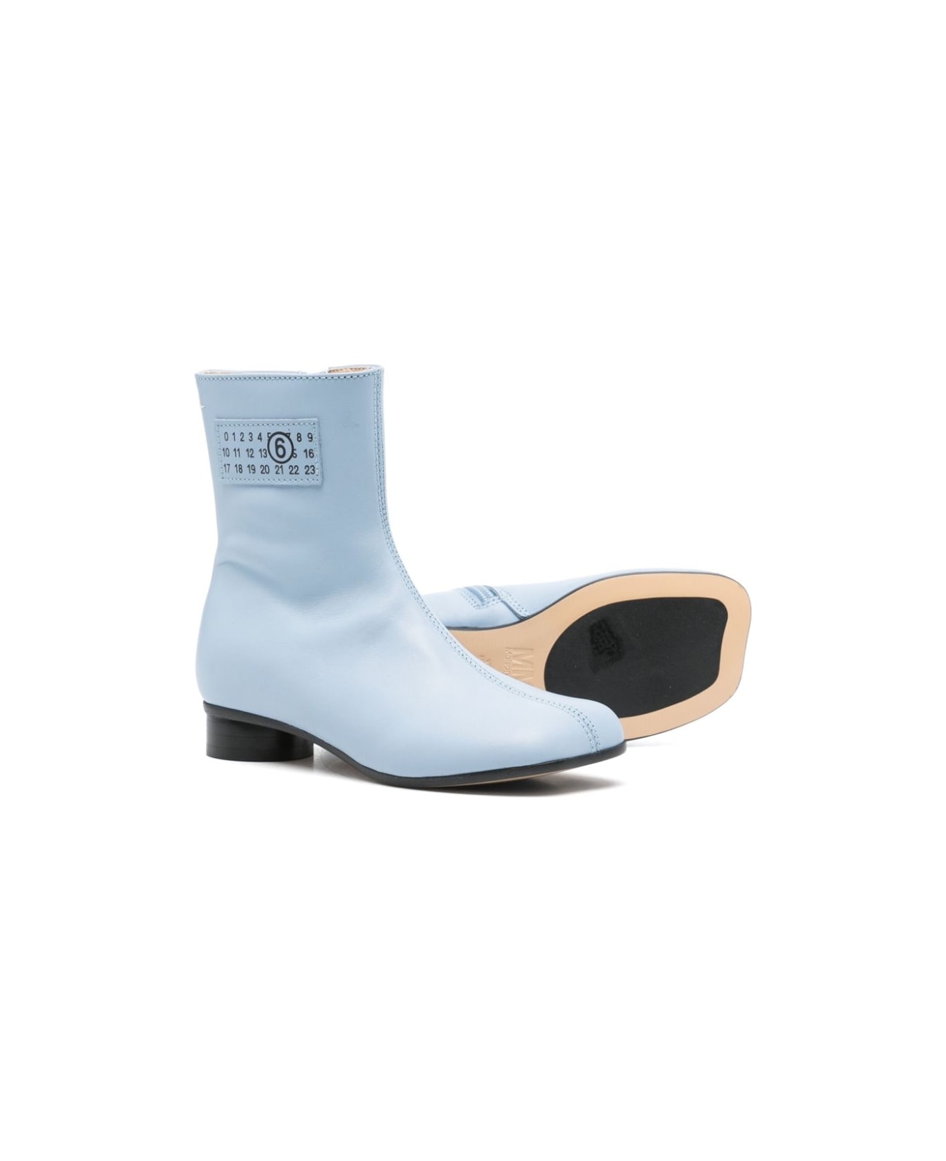 MM6 Maison Margiela Stivale Con Logo - Light blue