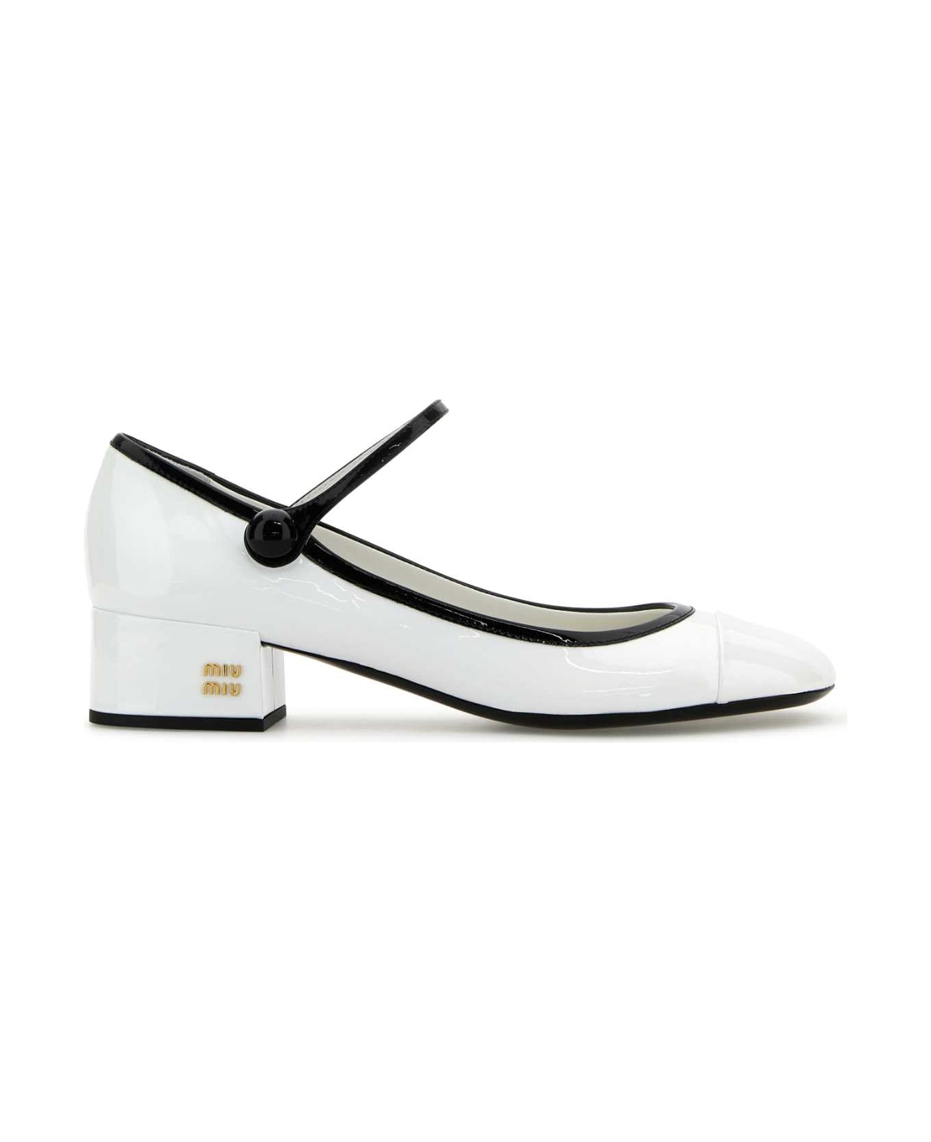 Miu Miu White Leather Pumps - BIANCONERO
