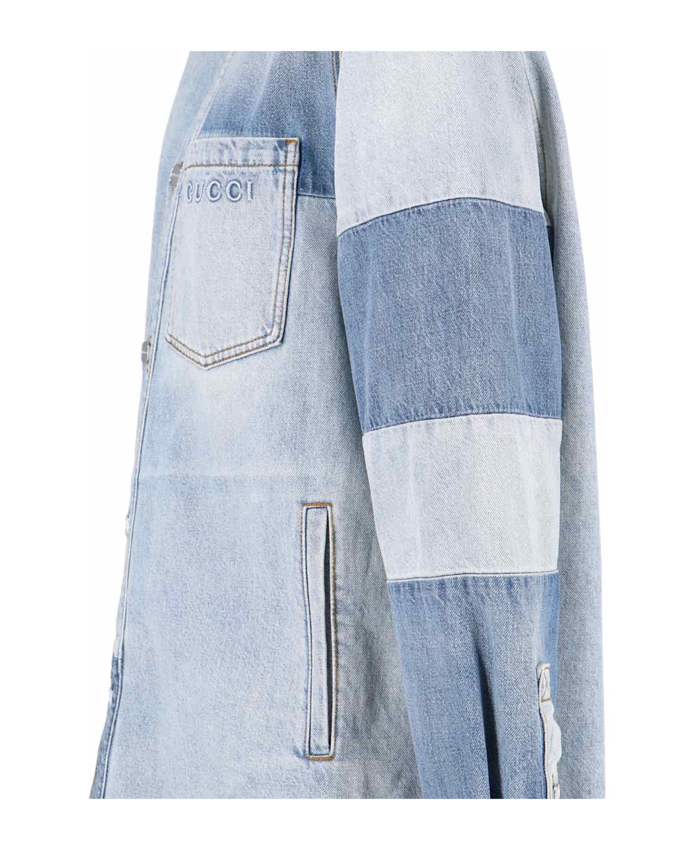 Gucci Denim Logo Shirt - Light Blue