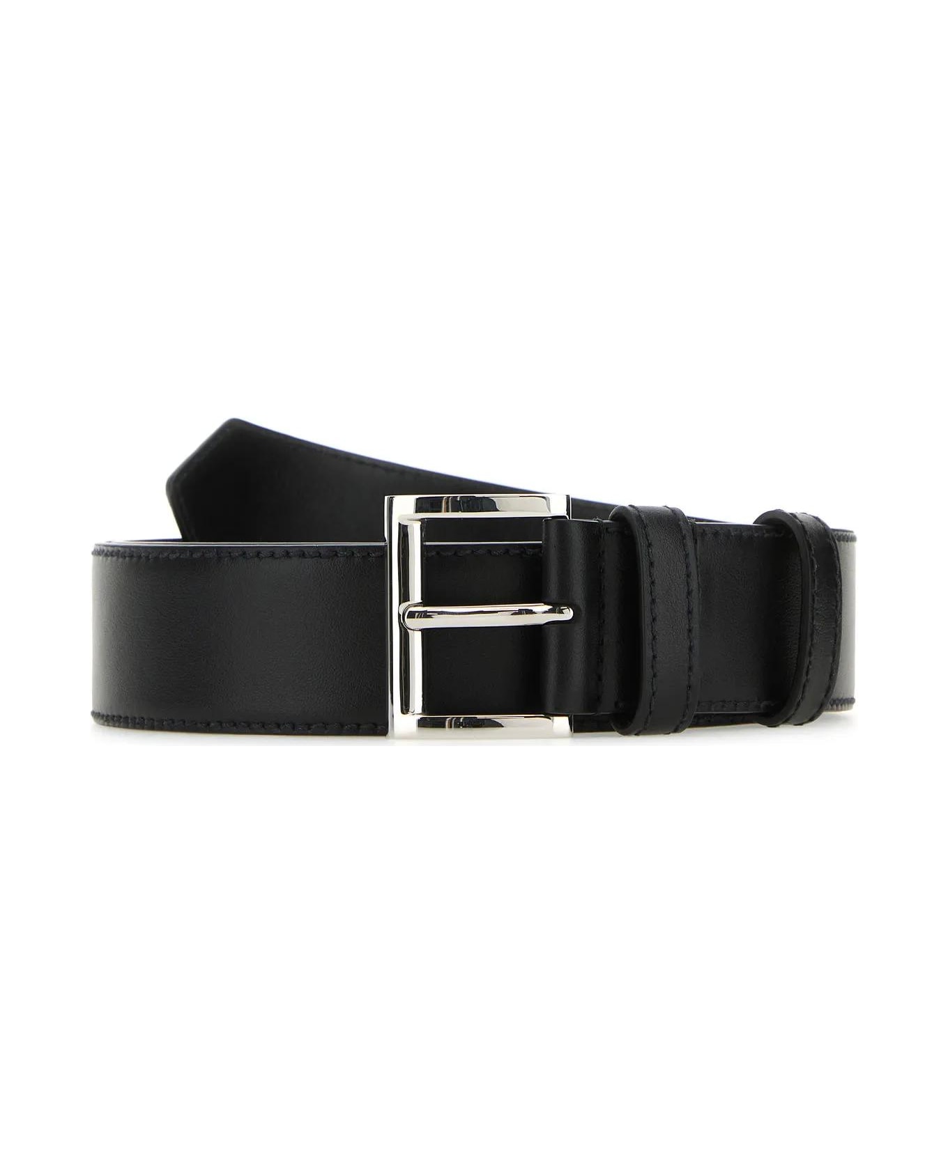 Prada Black Leather Belt - Nero ベルト