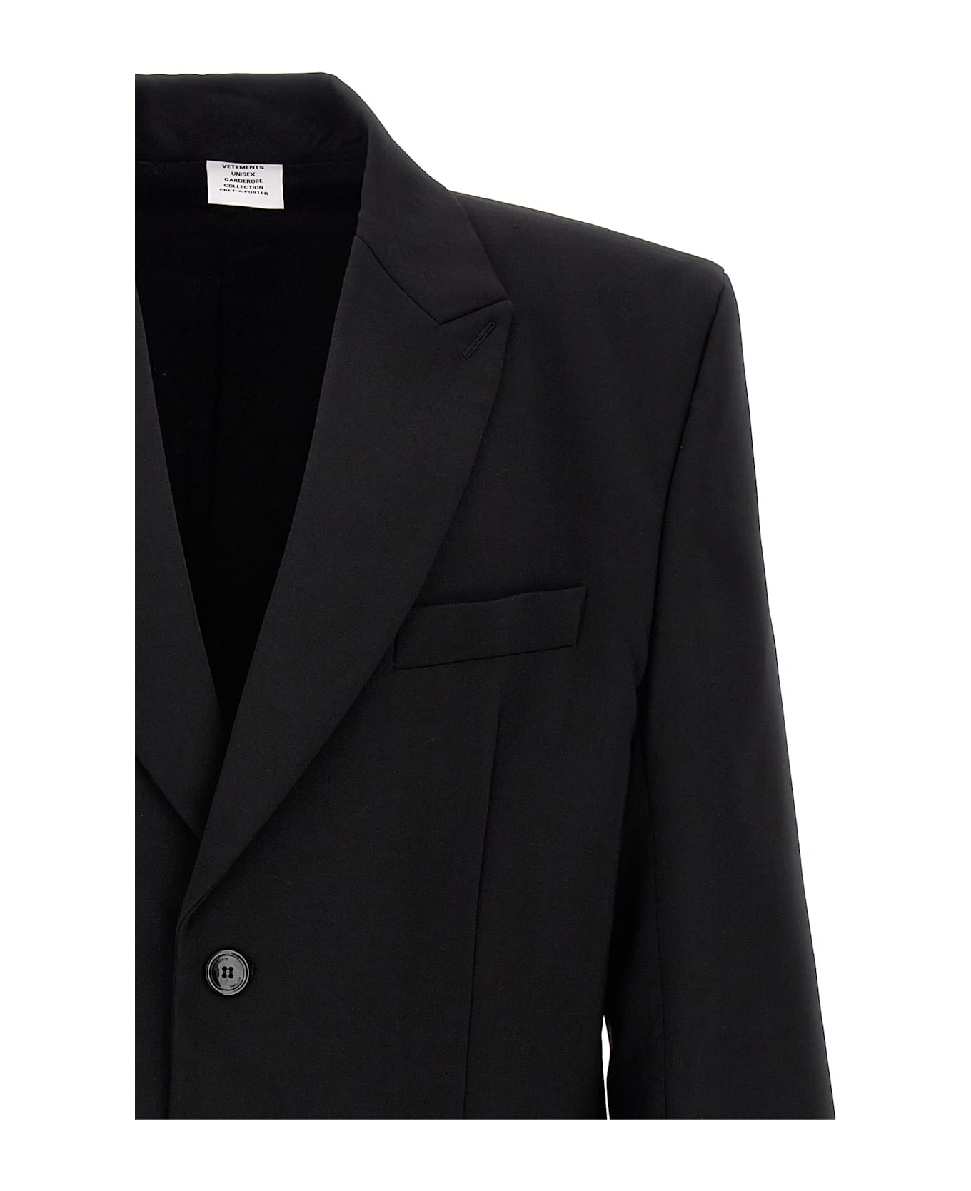 VETEMENTS 
logo Embroidered
 Blazer - Black  