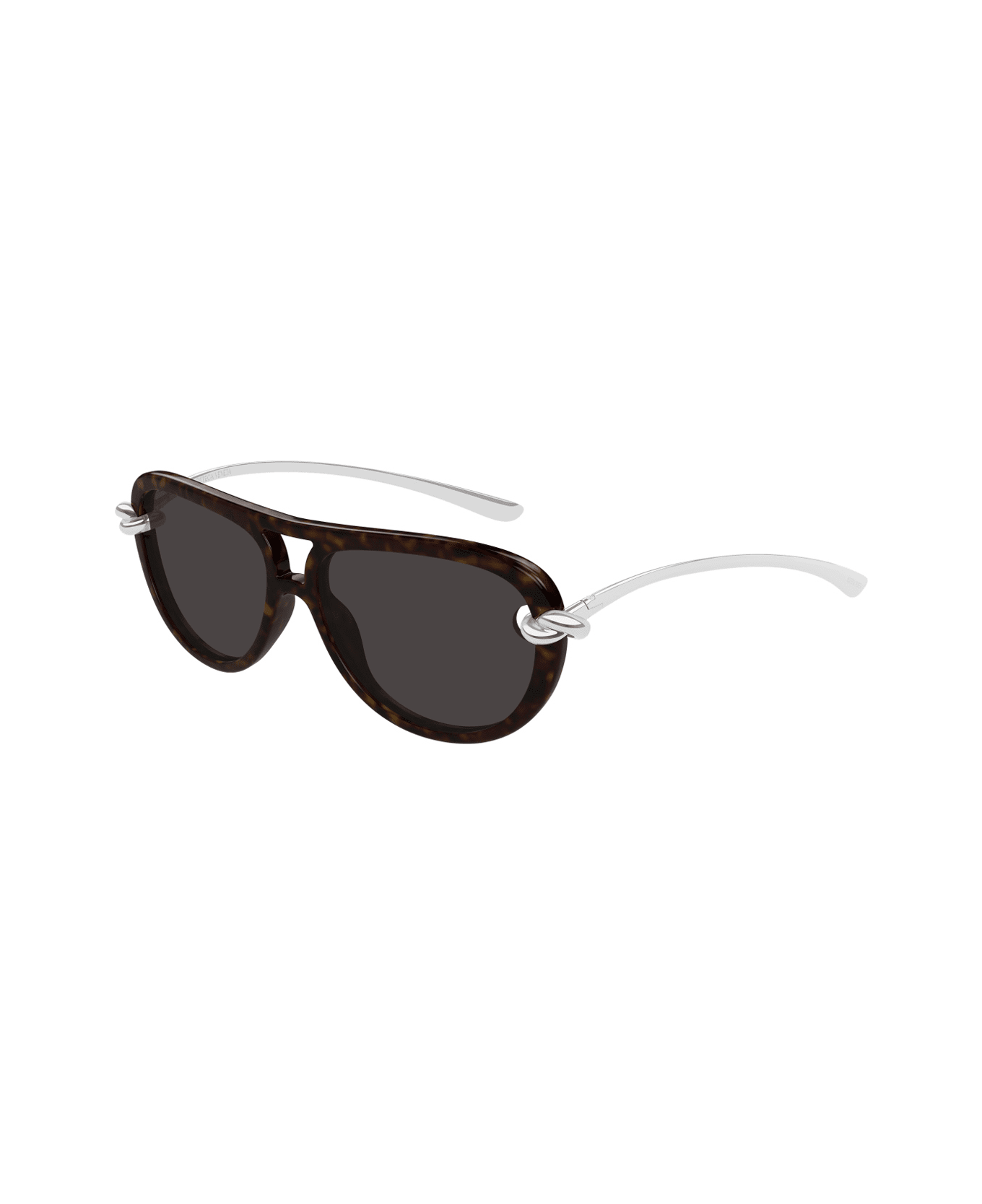 Bottega Veneta Eyewear Bottega Veneta Bv1418s Signature Icons 002 Havana Silver Grey Sunglasses - Nero