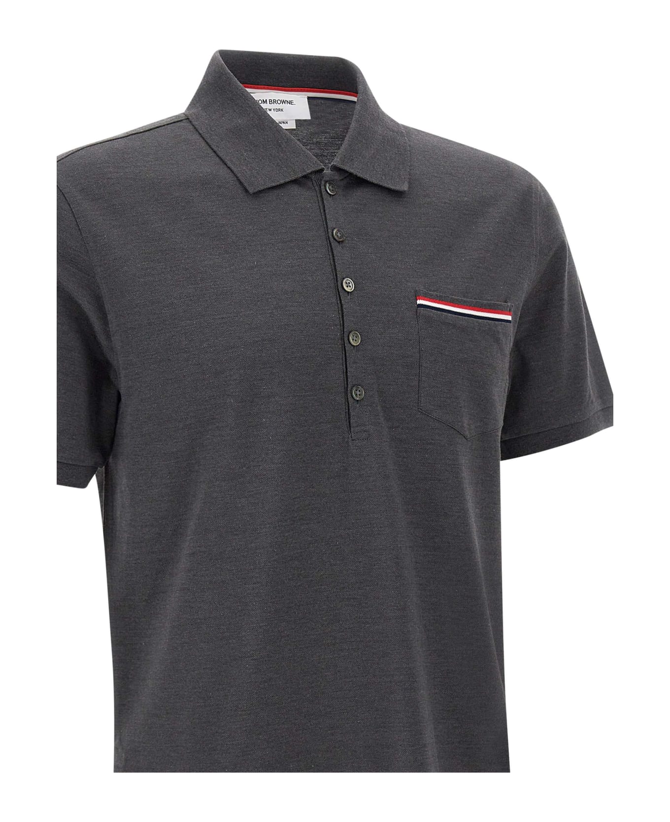 Thom Browne 
ss Pocket
cotton Polo Shirt - GREY ポロシャツ