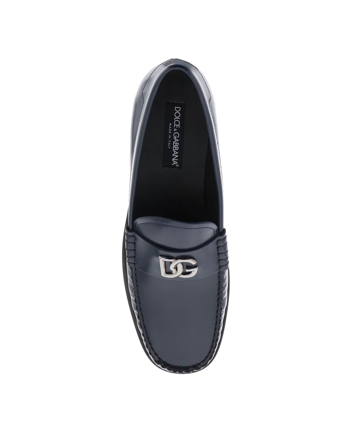 Dolce & Gabbana Leather Loafers - BLUE ローファー＆デッキシューズ