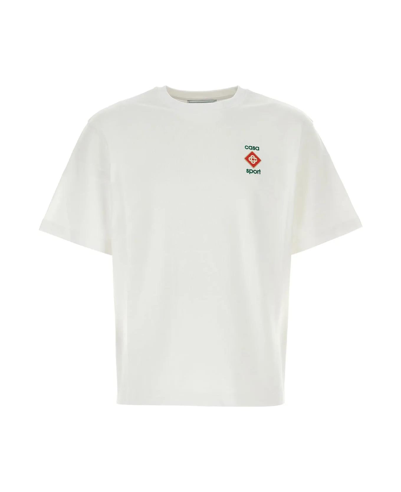 Casablanca White Cotton Oversize T-shirt - WHITE