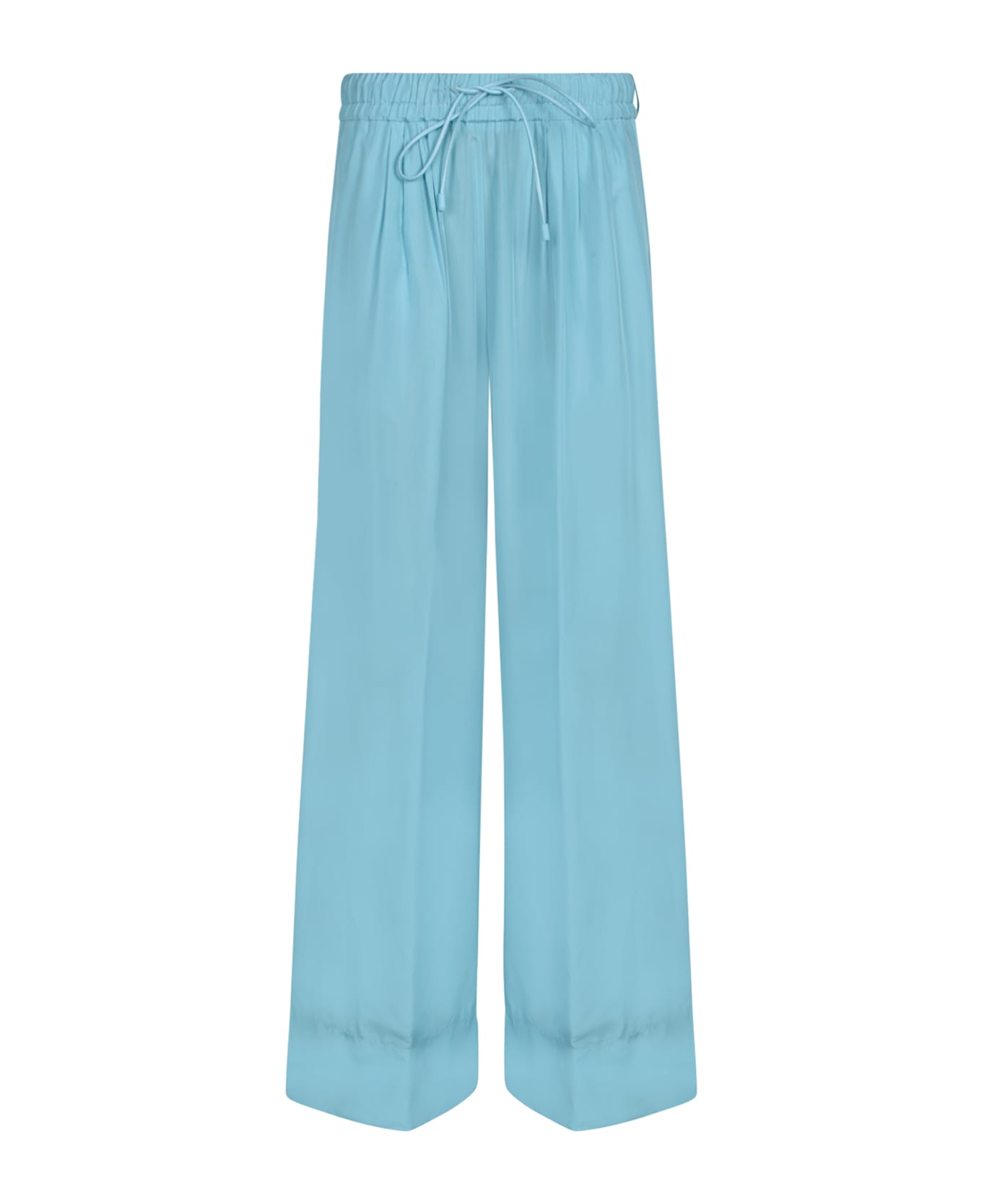 Forte_Forte Habotai Wide-leg Pants Aqua - Green