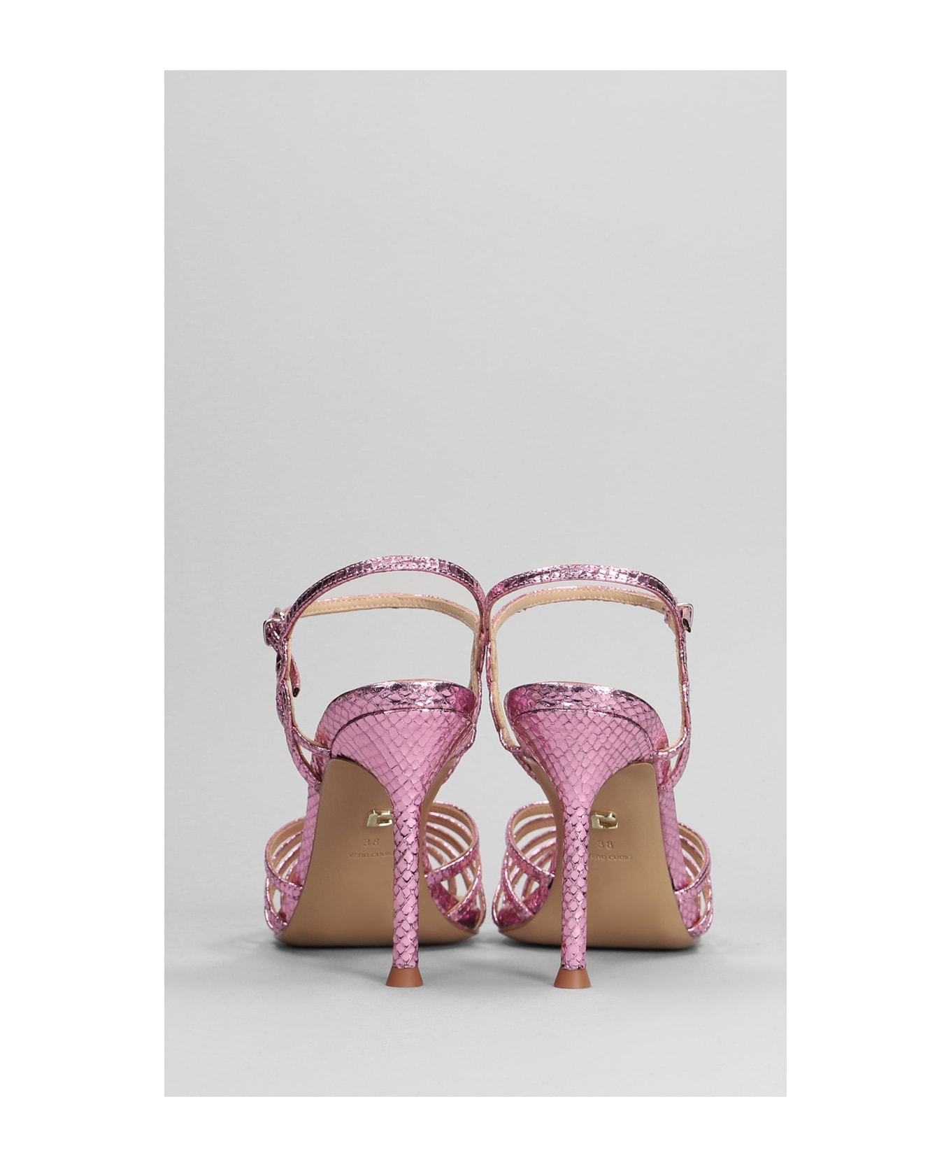 Lola Cruz Tango 95 Sandals In Rose-pink Leather - rose-pink サンダル