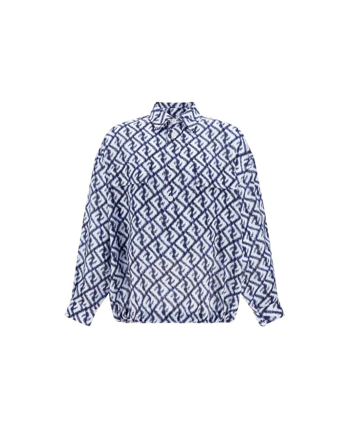 Fendi coat Linen Shirt - Blue