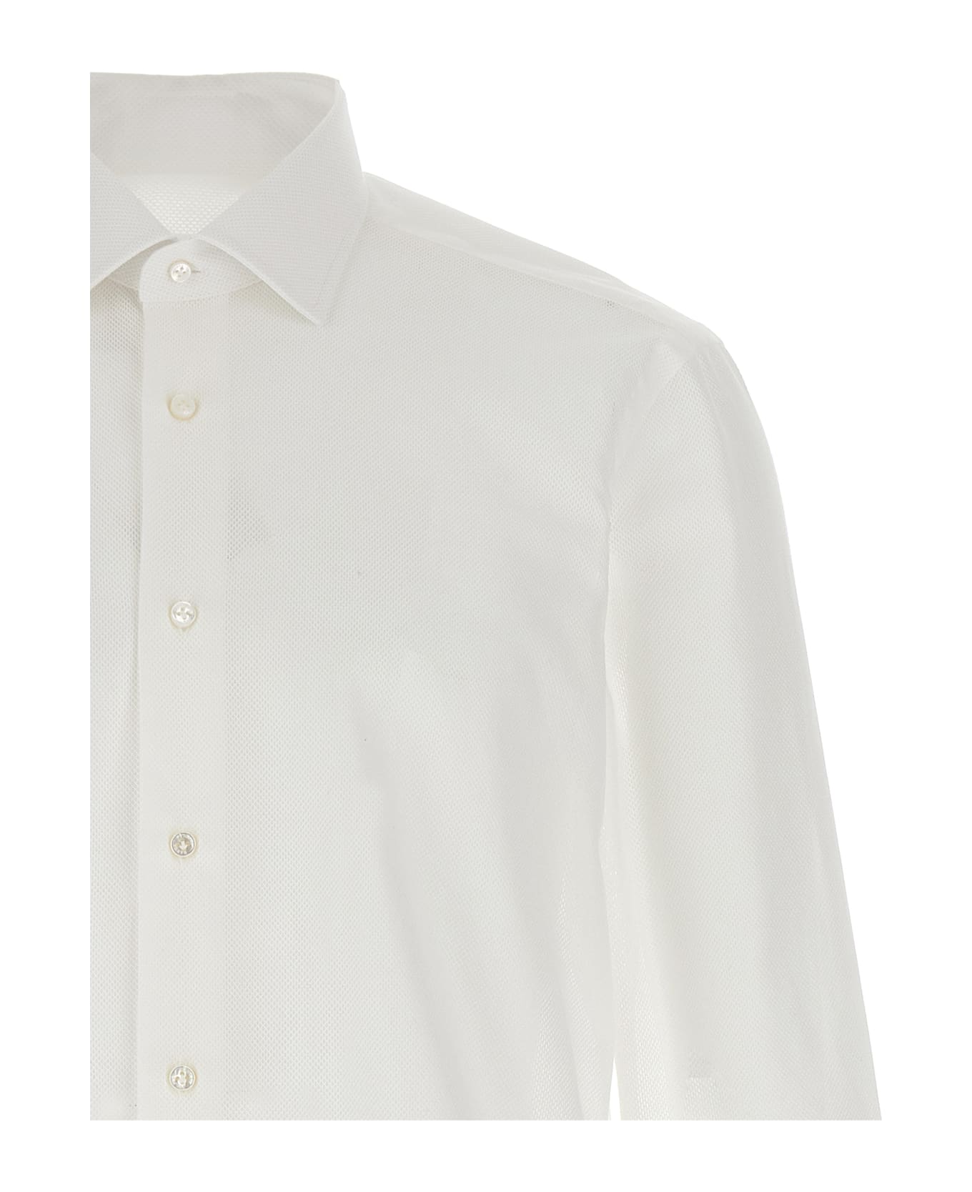 Barba Napoli Honeycomb Shirt - White