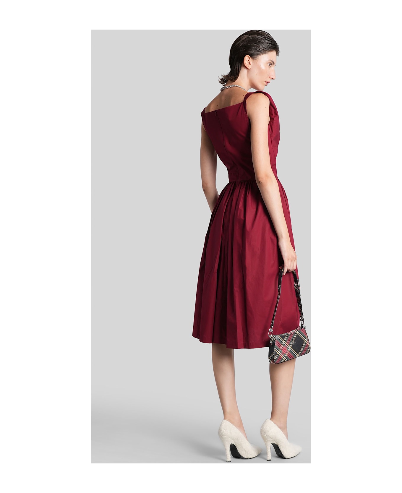 Vivienne Westwood Sunday Long Dress In Bordeaux Cotton - bordeaux