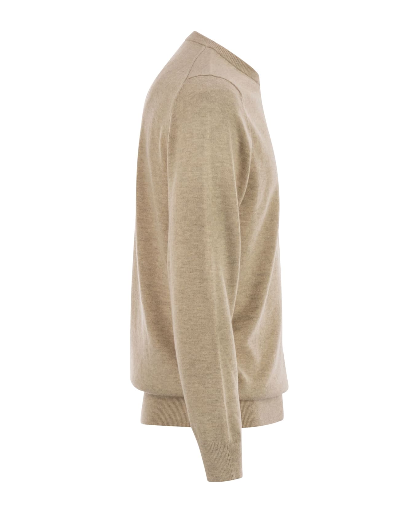 MC2 Saint Barth Heron - Crew Neck Jumper With Embroidery On The Chest - Beige