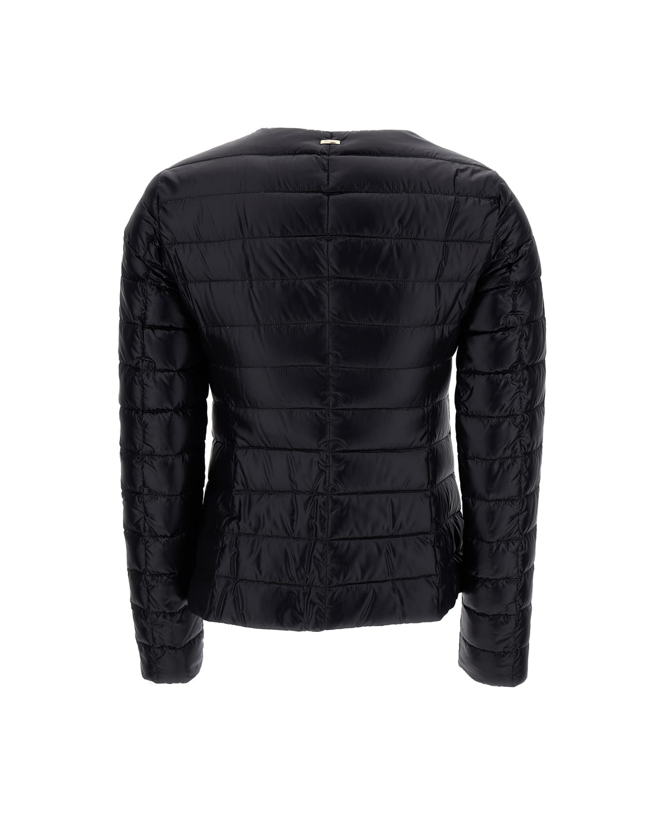 Herno Black Crew-neck Jacket In Technical Fabric Woman - Black