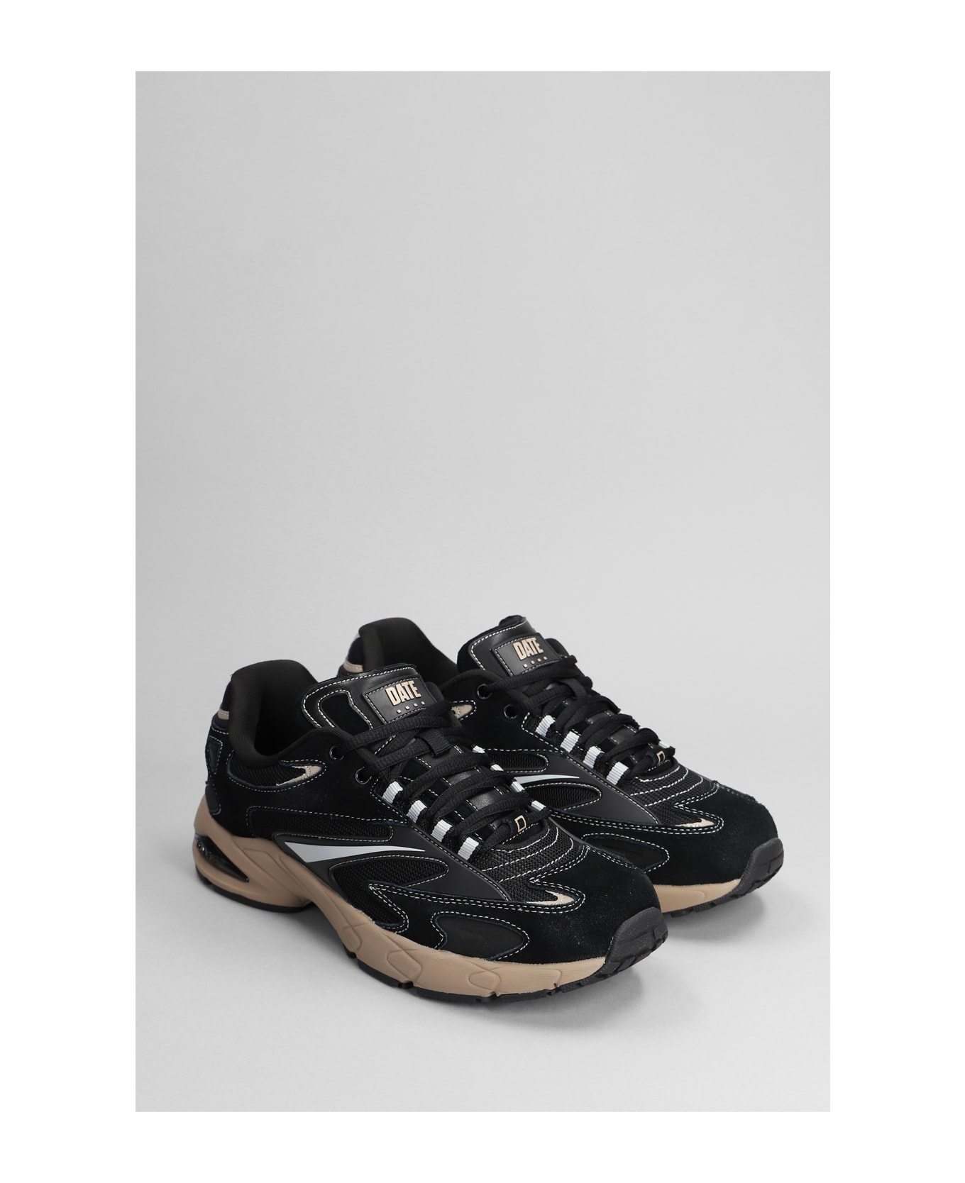 D.A.T.E. Sn 23 Collection Sneakers In Black Suede And Fabric - black