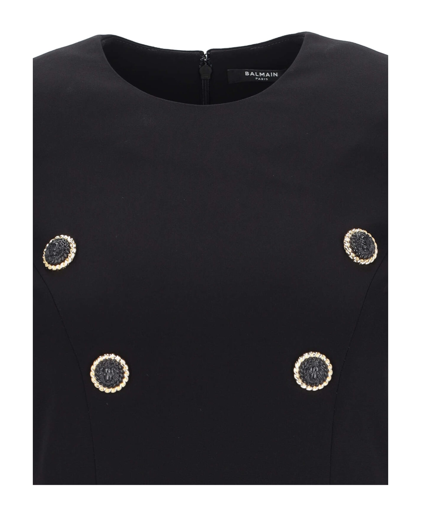 Balmain Eight Buttons Crêpe Mini Dress - Pa Noir