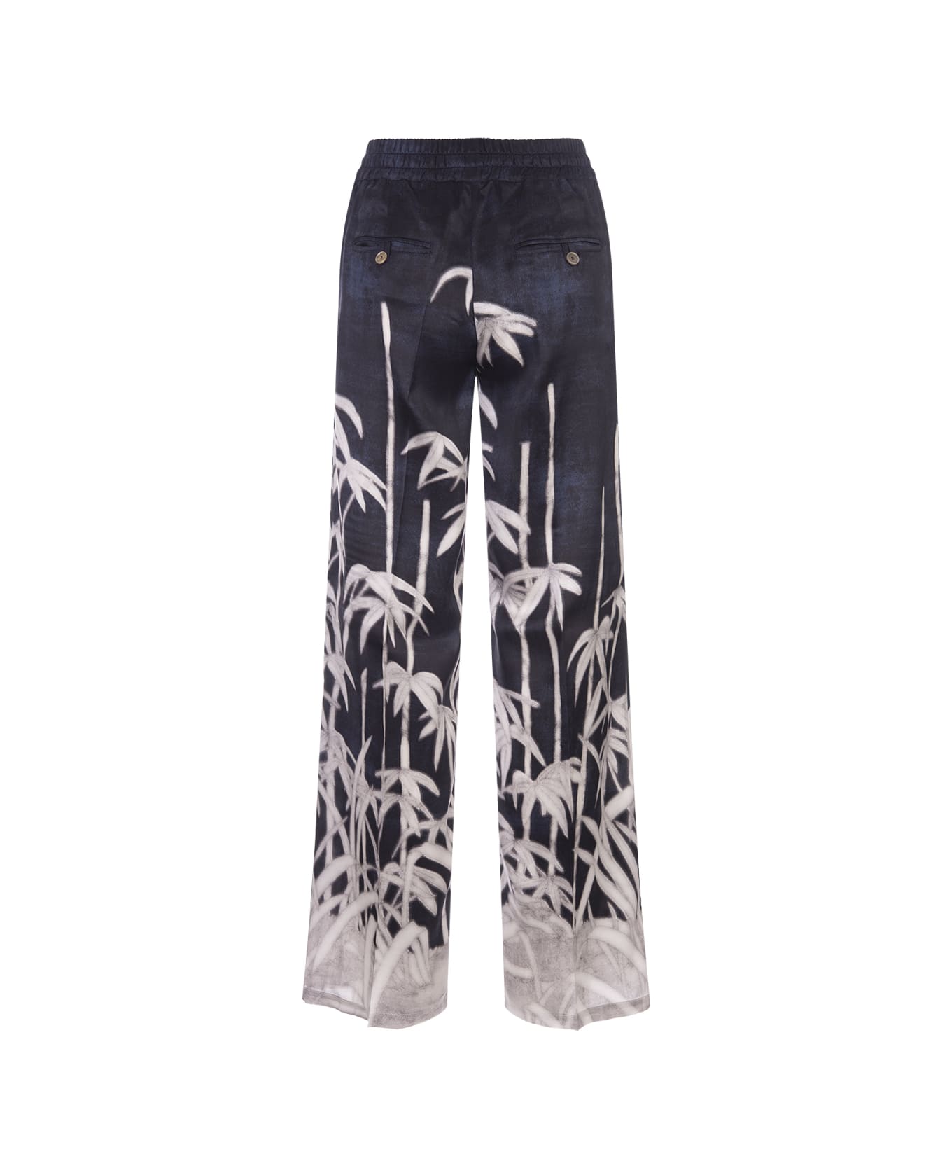 Kiton Printed Silk Drawstring Trousers - Blue