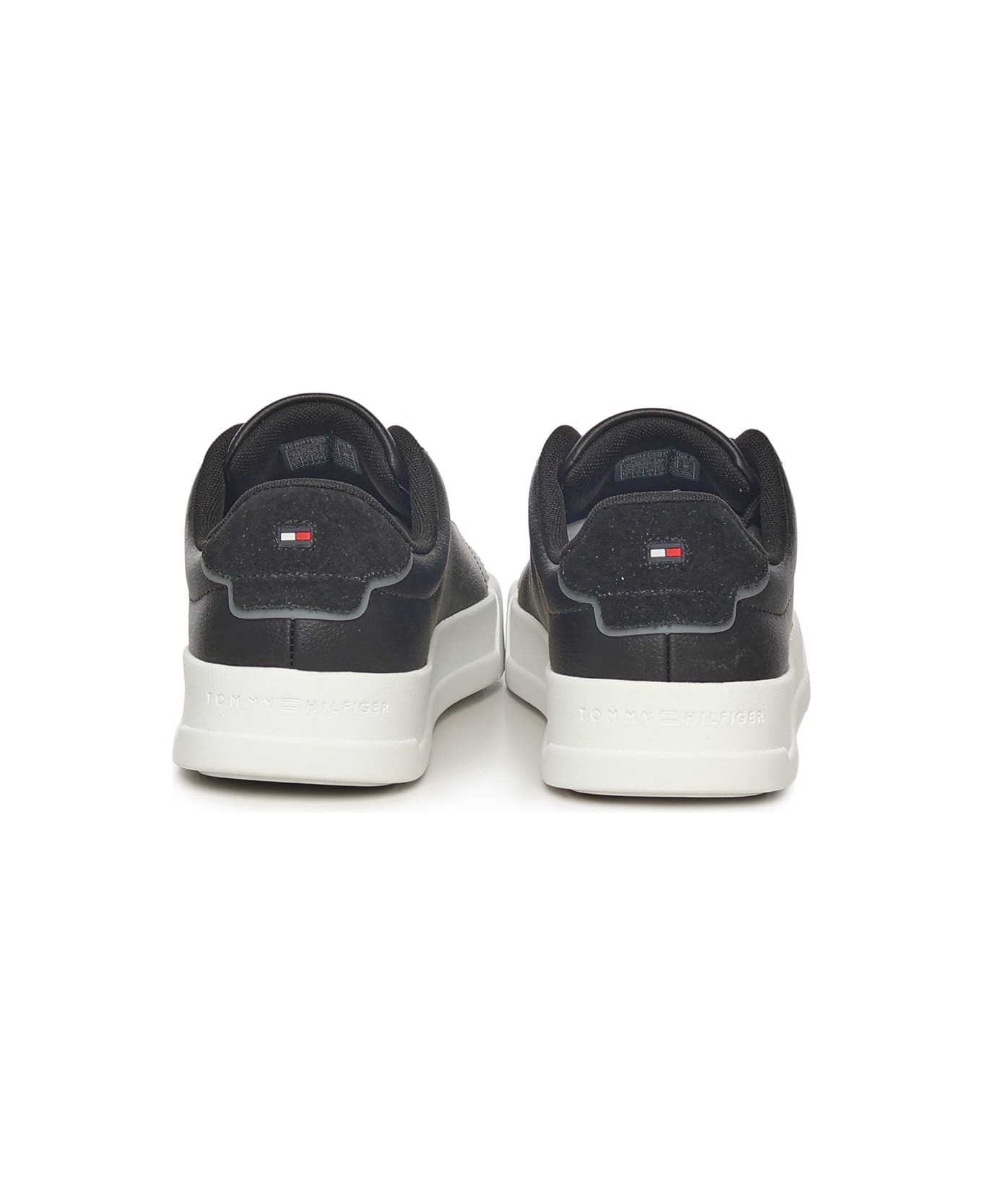 Tommy Hilfiger Leather Sneakers - Black