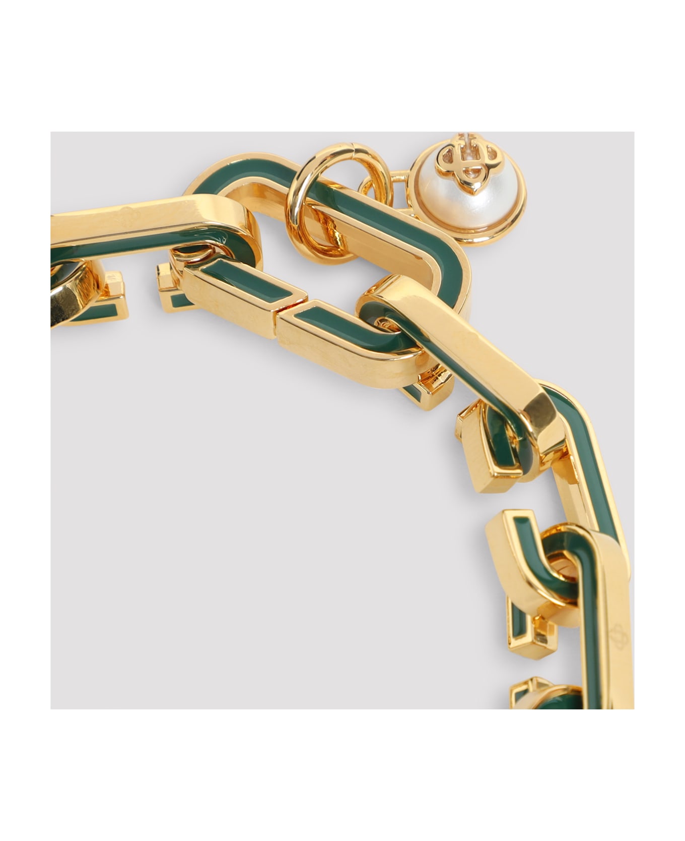 Casablanca Enamel C Link Bracelet - Green Gold