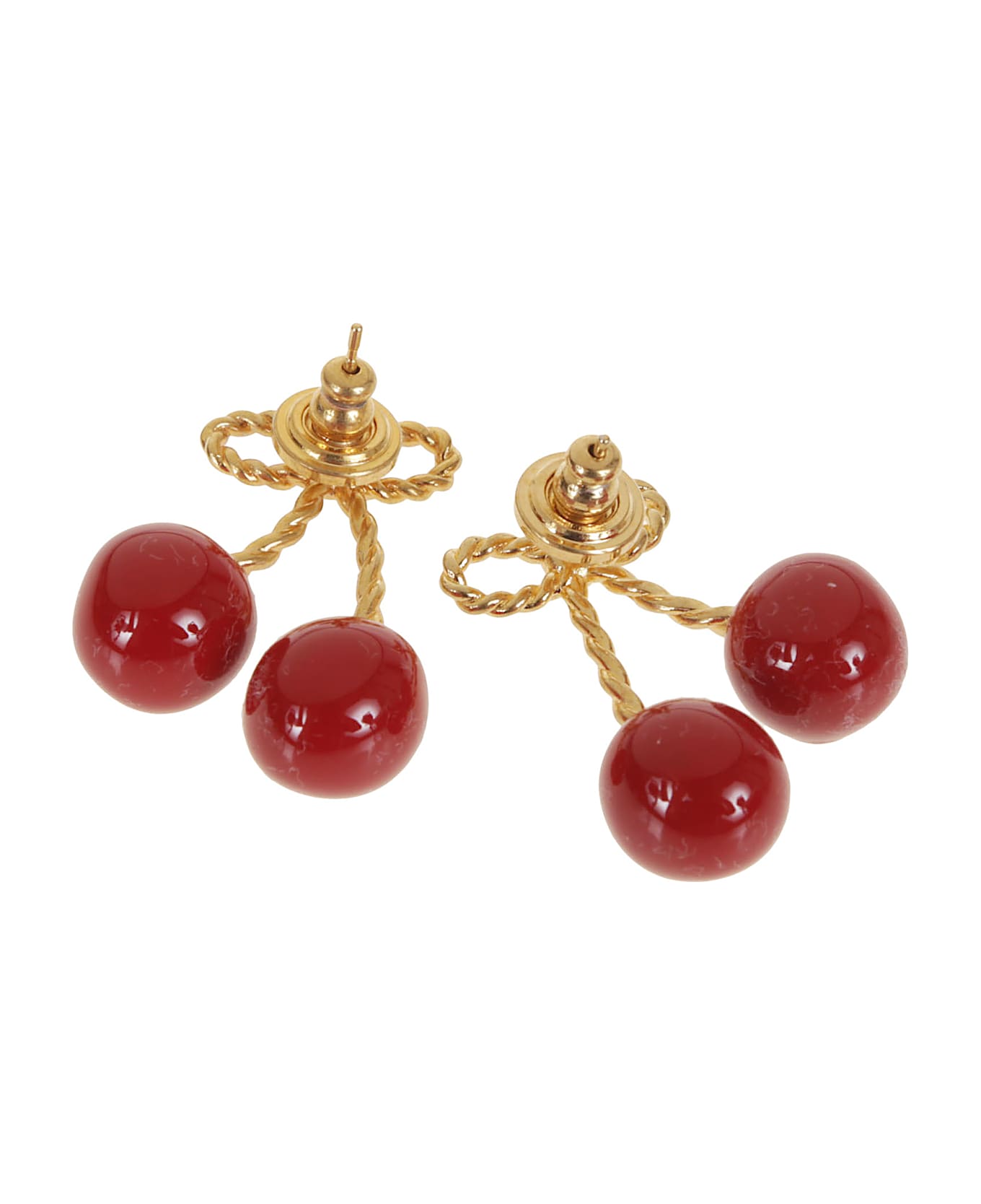Valentino Garavani Earrings Chez Valentino - Y Antique Brass Rosso
