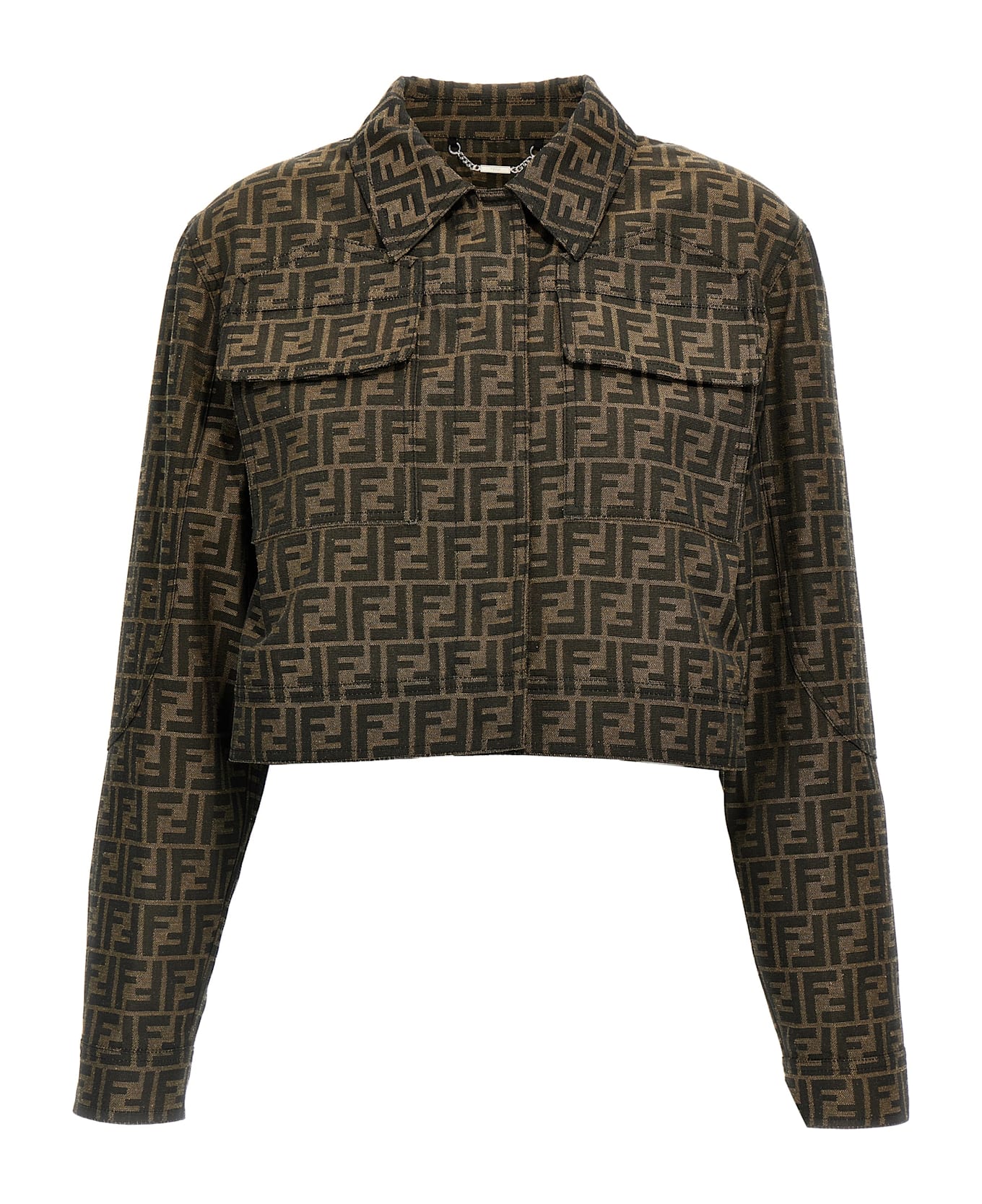 Fendi Ff Canvas Jacket - Brown