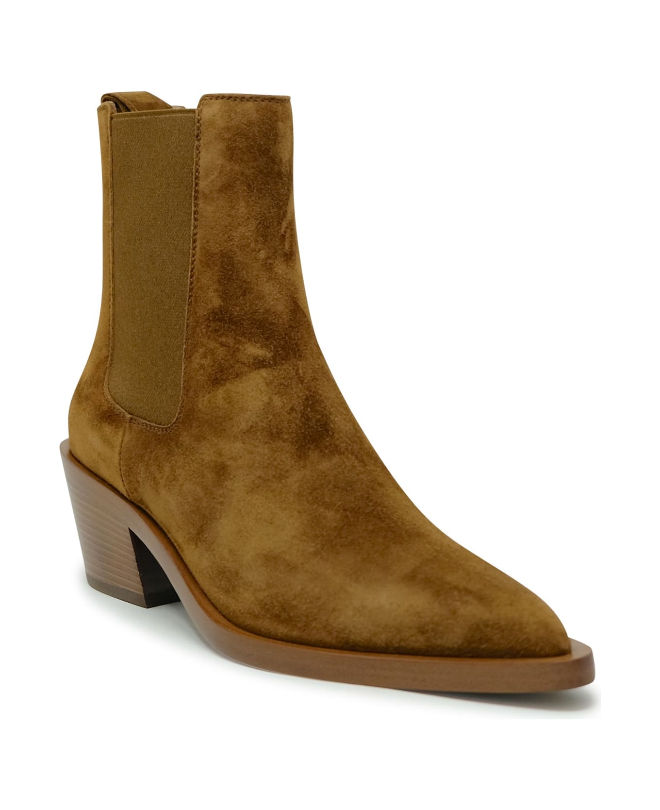 Gianvito Rossi G72901.45cuo.castexa Camel Suede Leather Boots - CAMEL