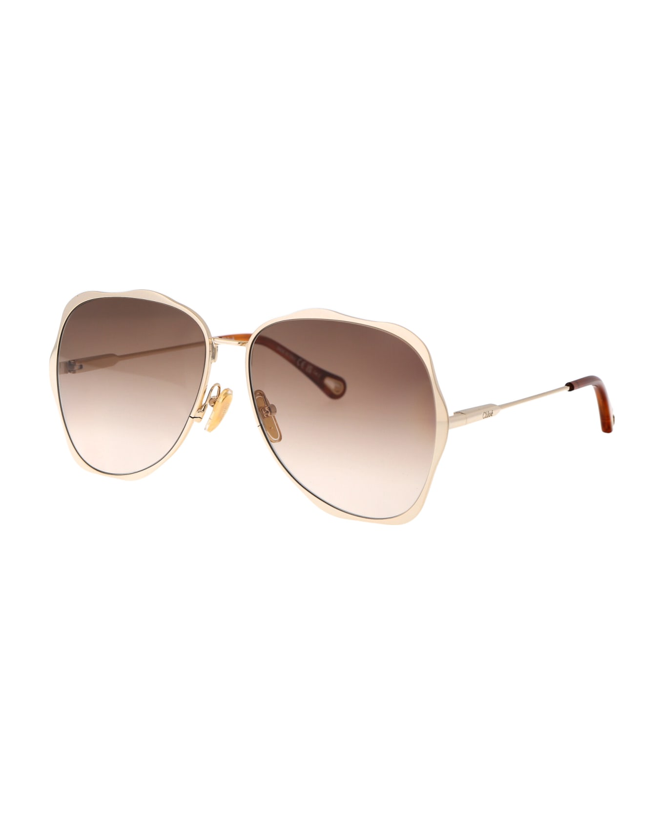 Chloé Eyewear Ch0177s Sunglasses - 002 GOLD GOLD BROWN