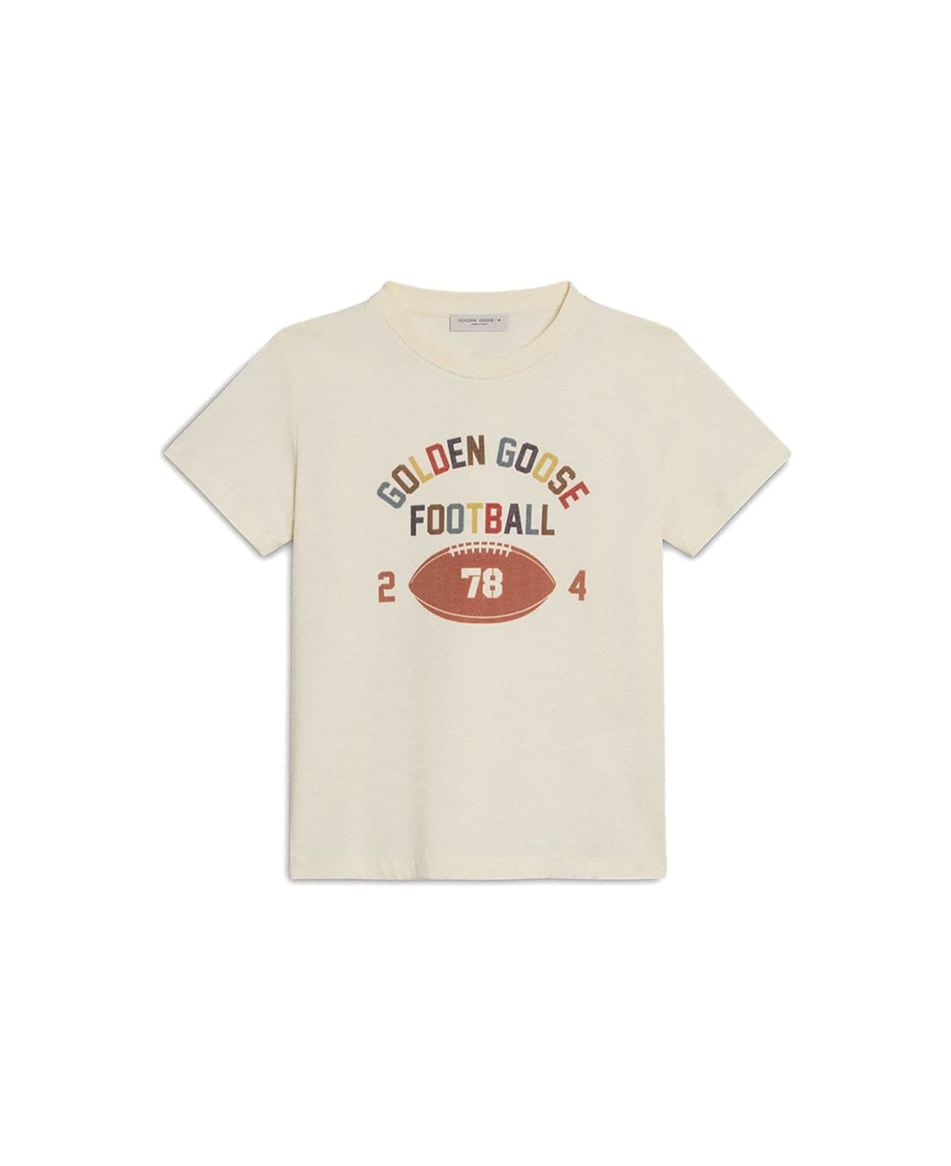 Golden Goose T-shirt Con Stampa - Cream