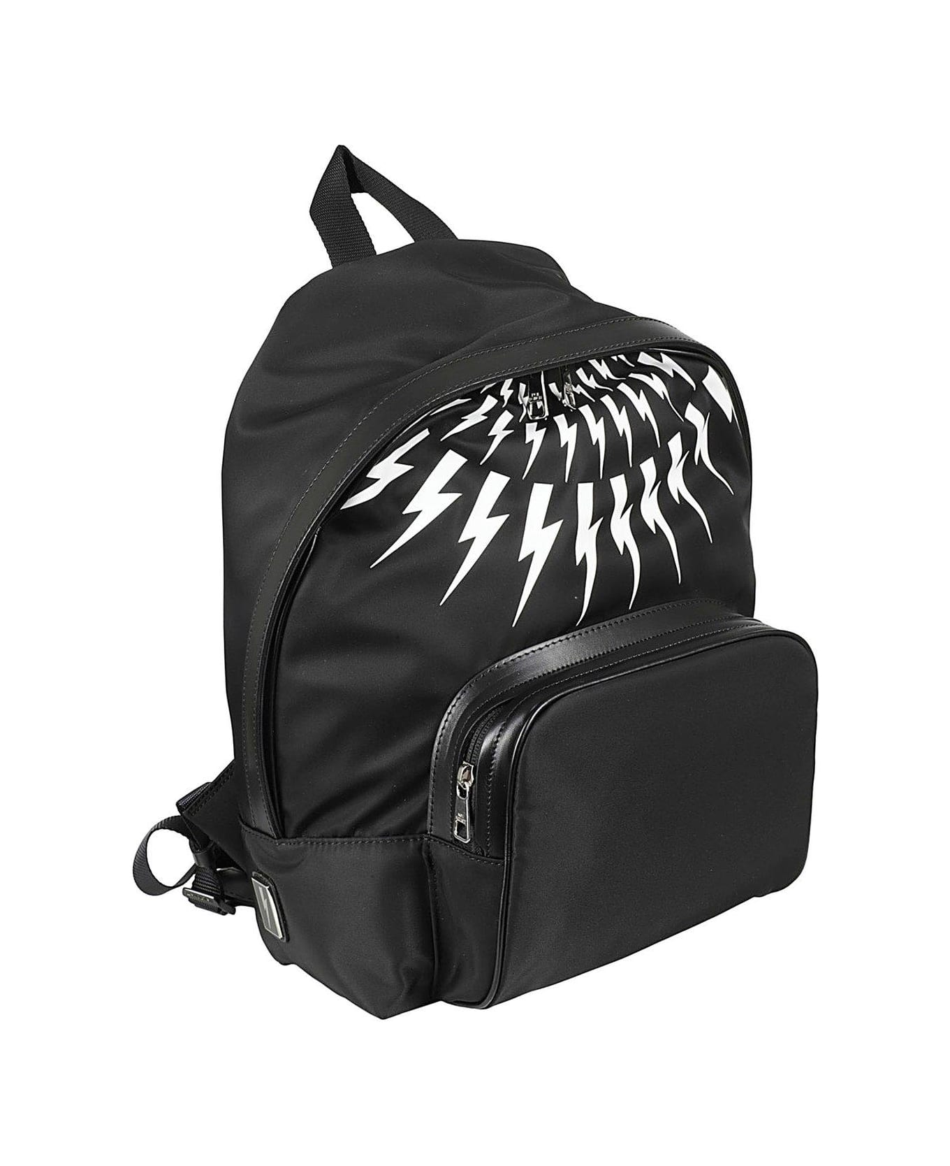 Neil Barrett Thunder Printed Zipped Backpack - Black White