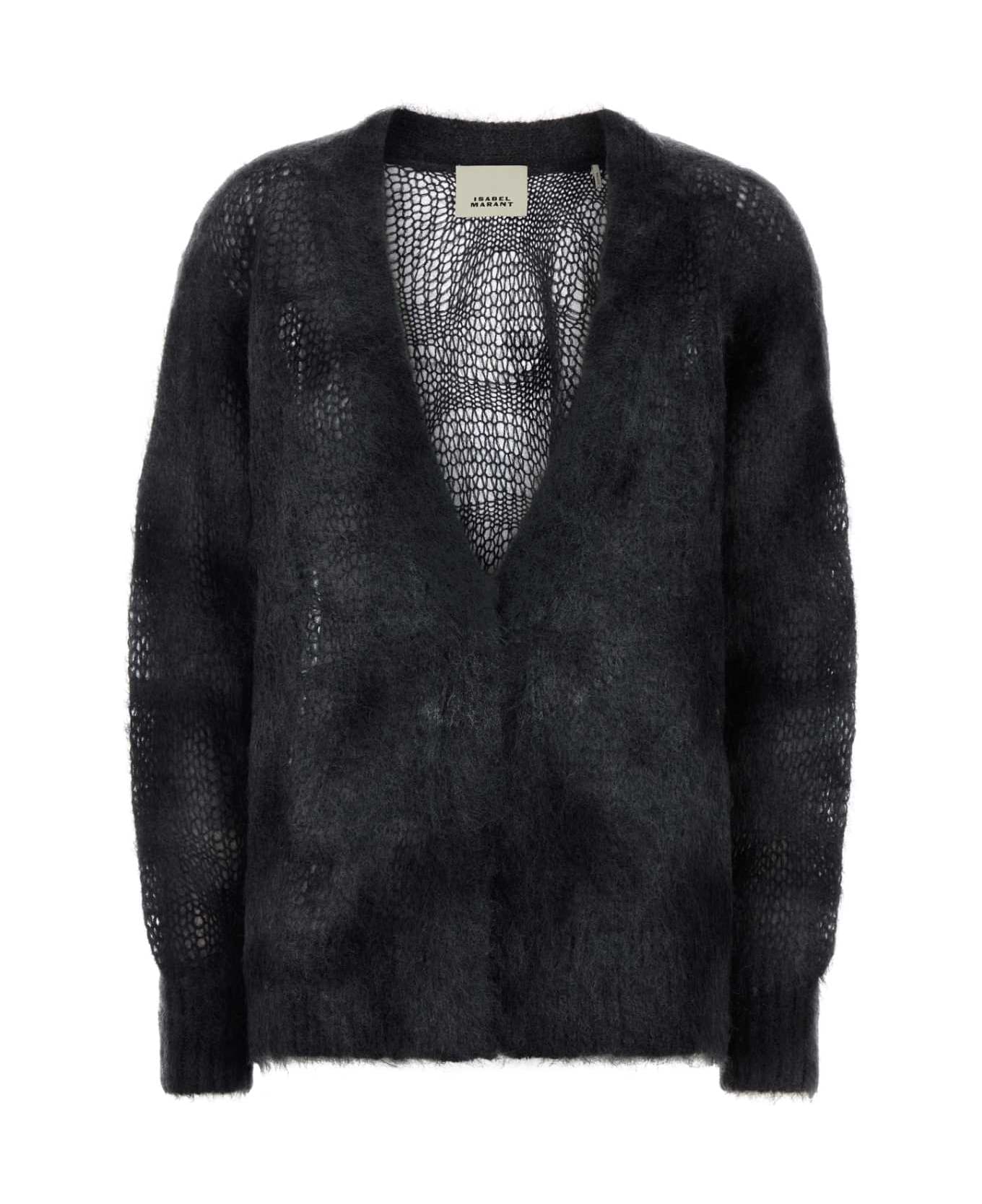 Isabel Marant Charcoal Mohair Blend Mylene Cardigan - ANTHRACITE