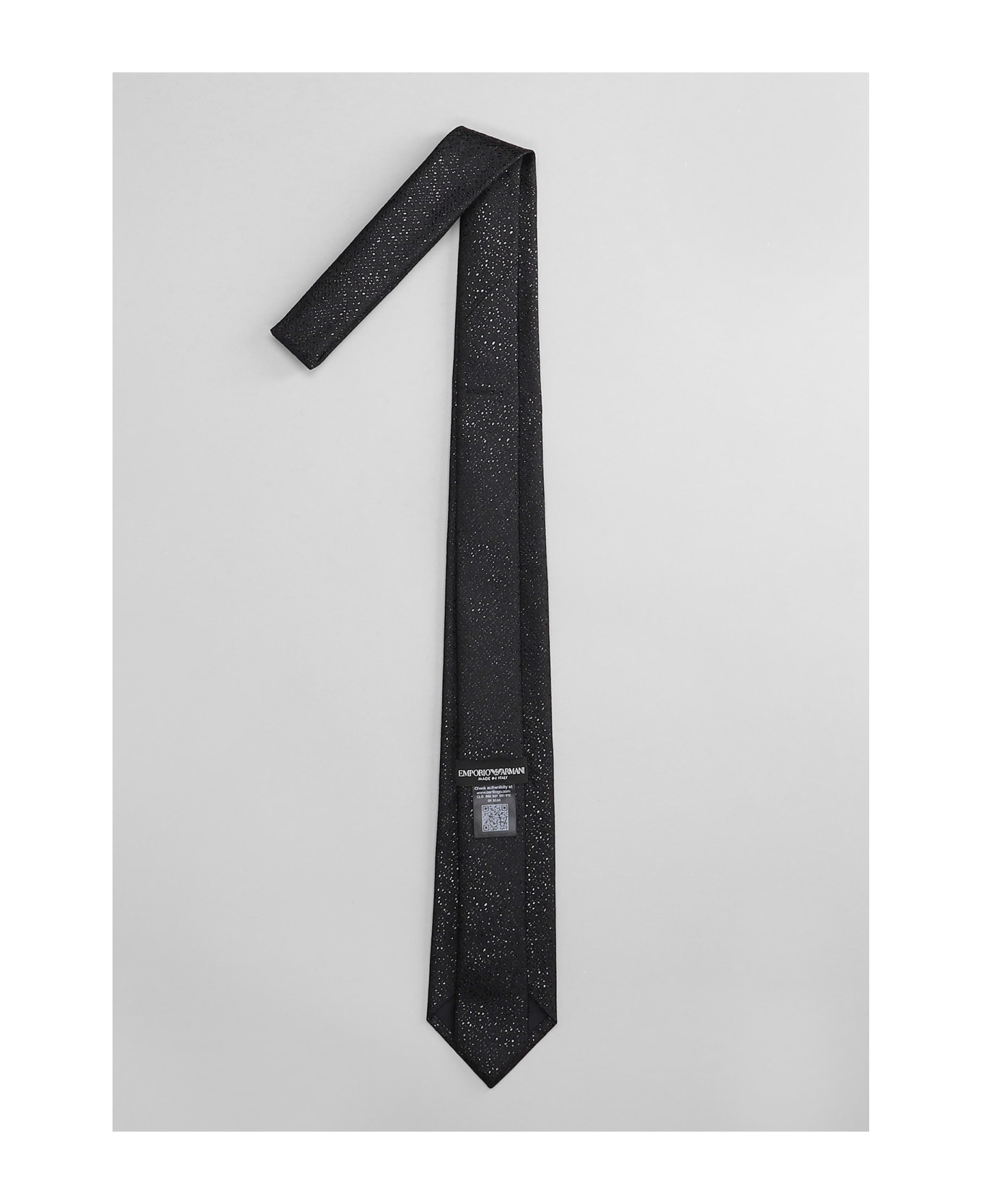 Emporio Armani Tie In Black Silk - Nero