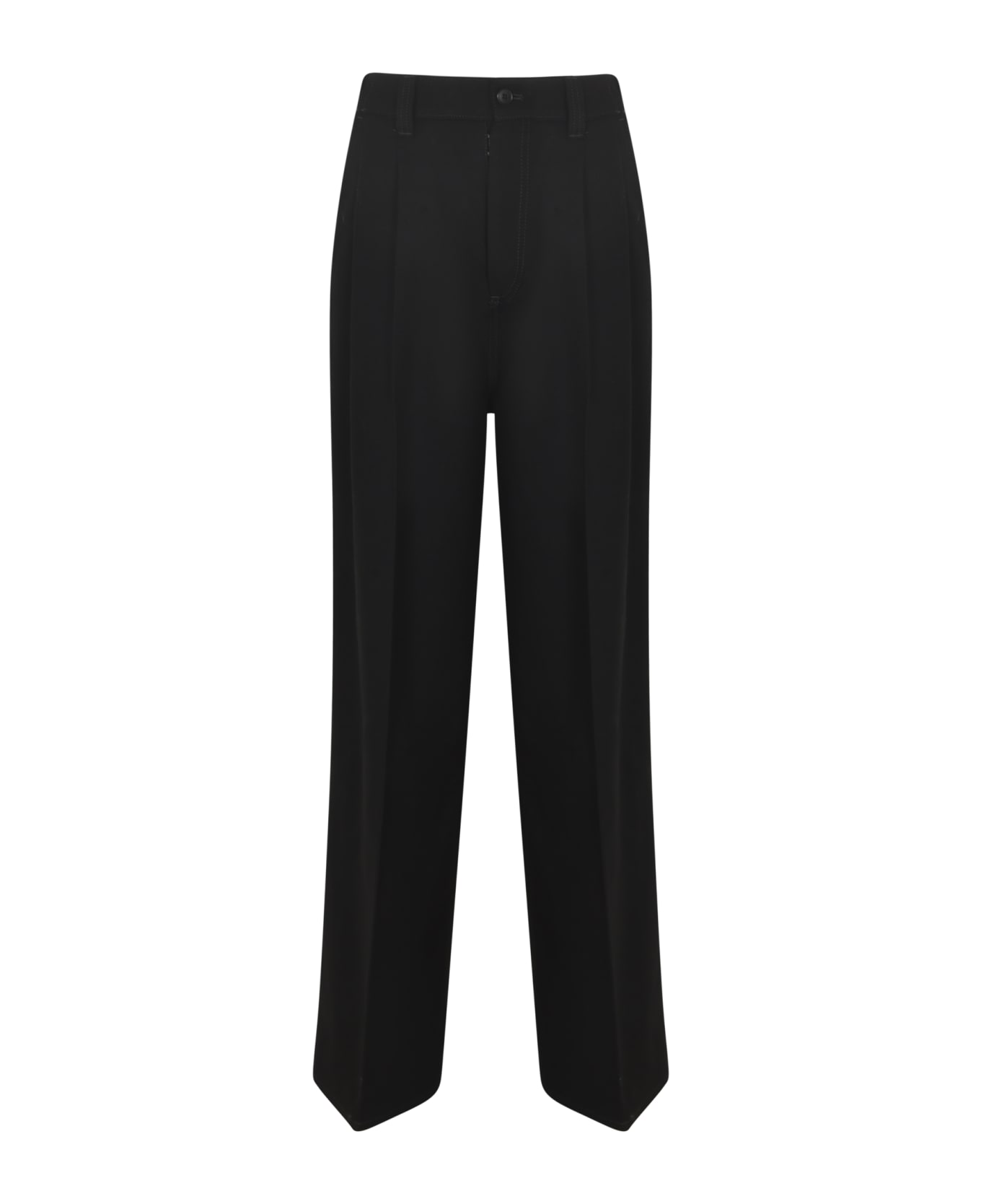 Maison Margiela High-waist Straight Leg Plain Trousers - Black ボトムス