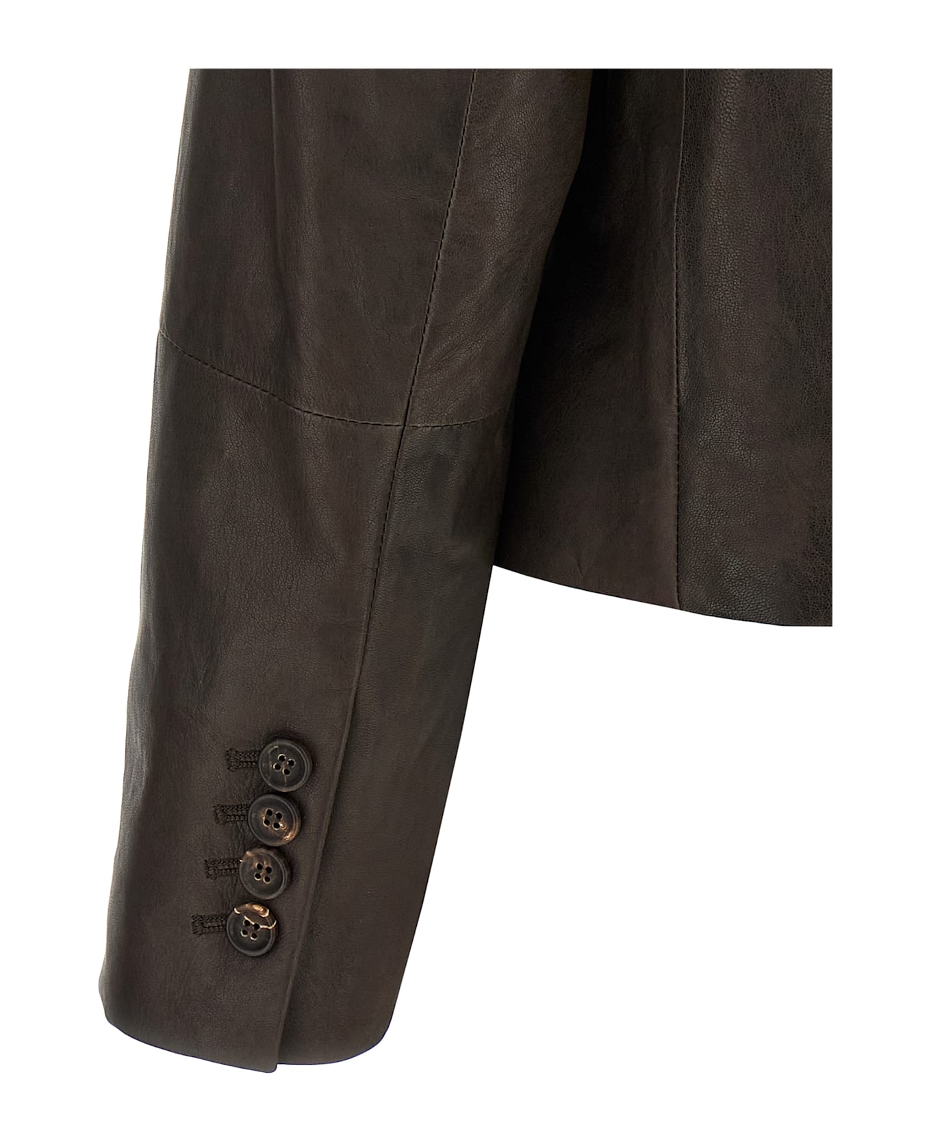 Brunello Cucinelli Blazer Nappa Monile - Brown