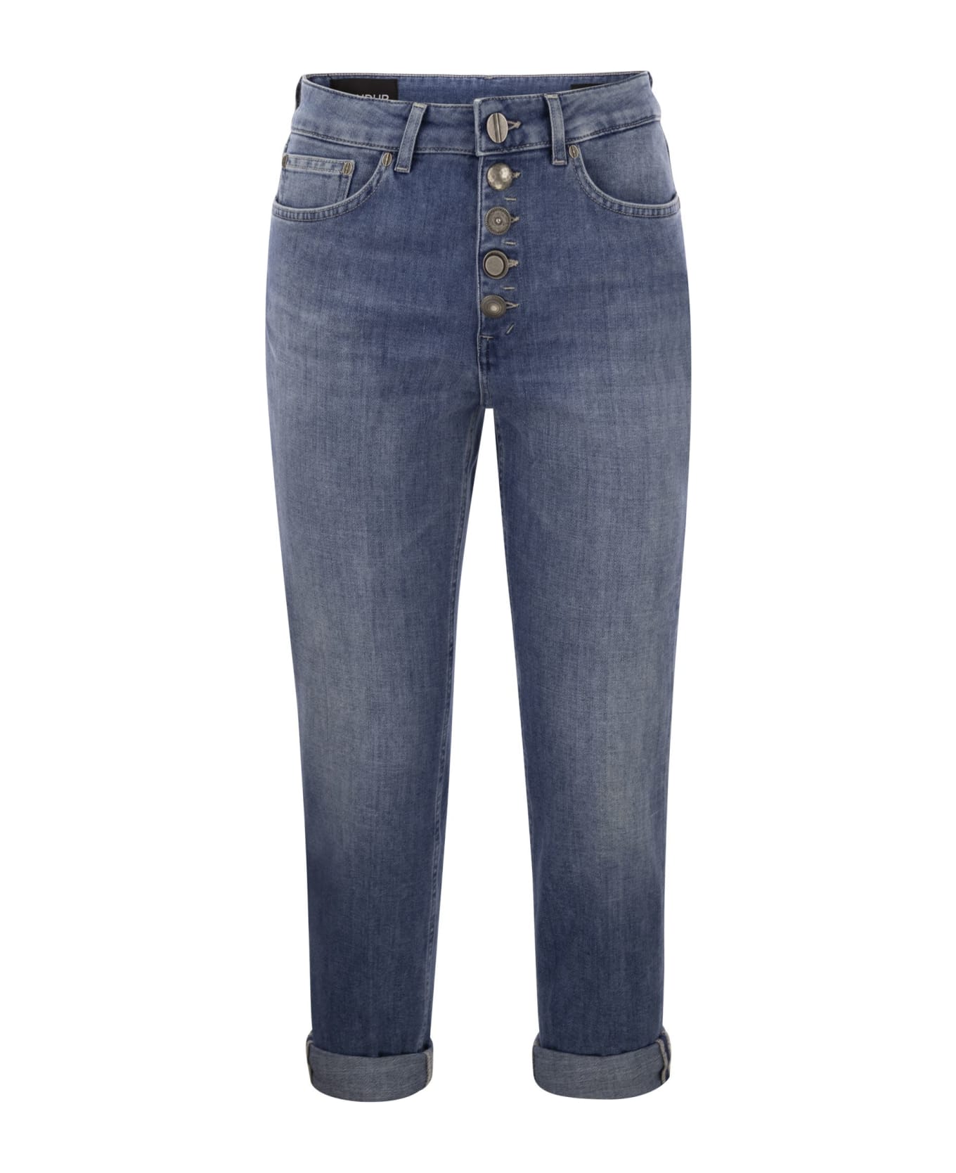 Dondup Koons - Loose Jeans With Jewelled Buttons - Medium Denim