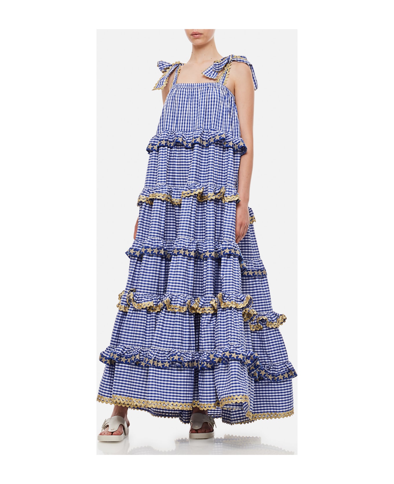 Flora Sardalos Skorpios Cotton Maxi Dress - Blue ワンピース＆ドレス