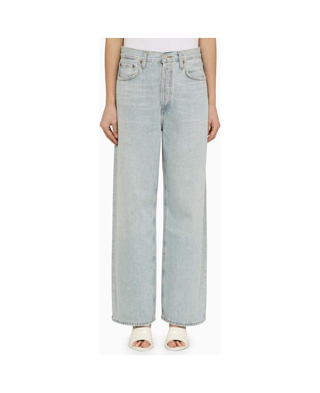 AGOLDE Light Blue Wide Denim Jeans - Clear Blue