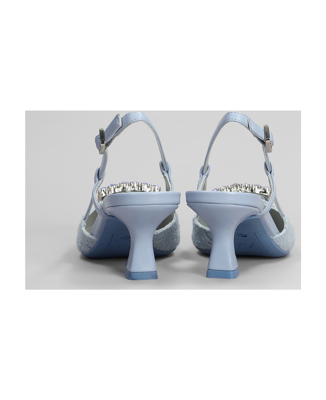 Roberto Festa Stefi Pumps In Cyan Fabric - cyan