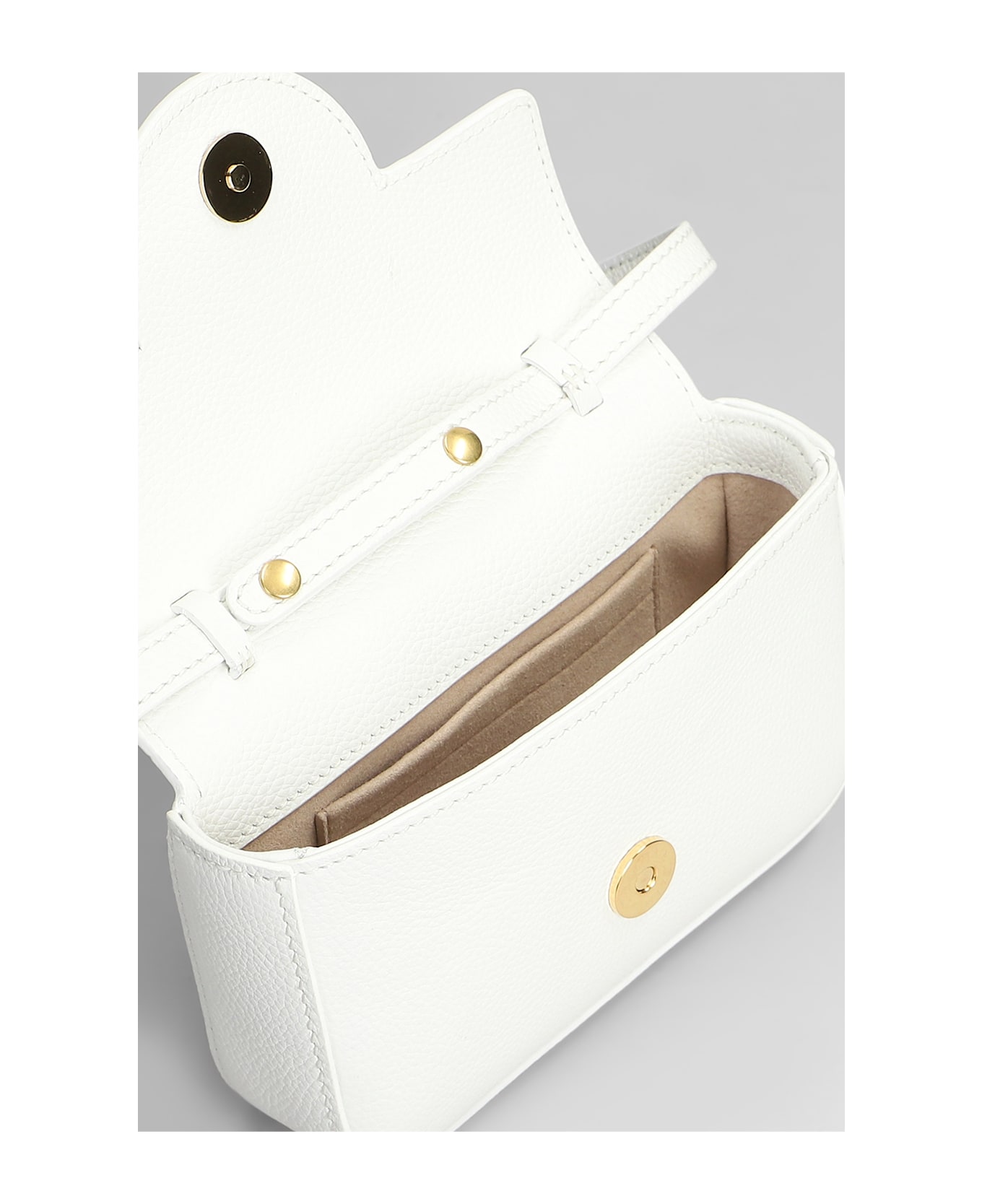 Balmain B Buzz Mini 17 Shoulder Bag In White Leather - white