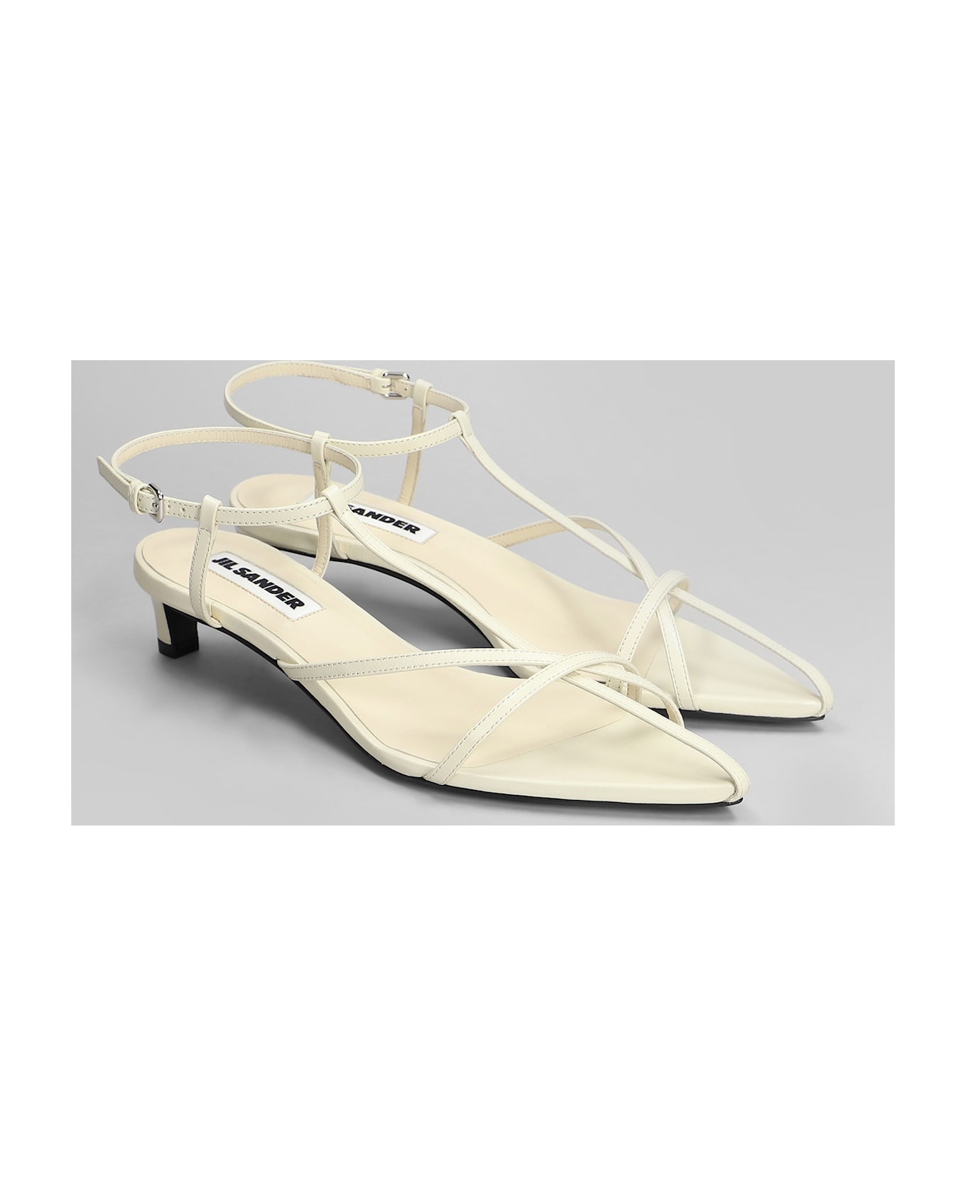 Jil Sander Ivory Leather Sandals - beige