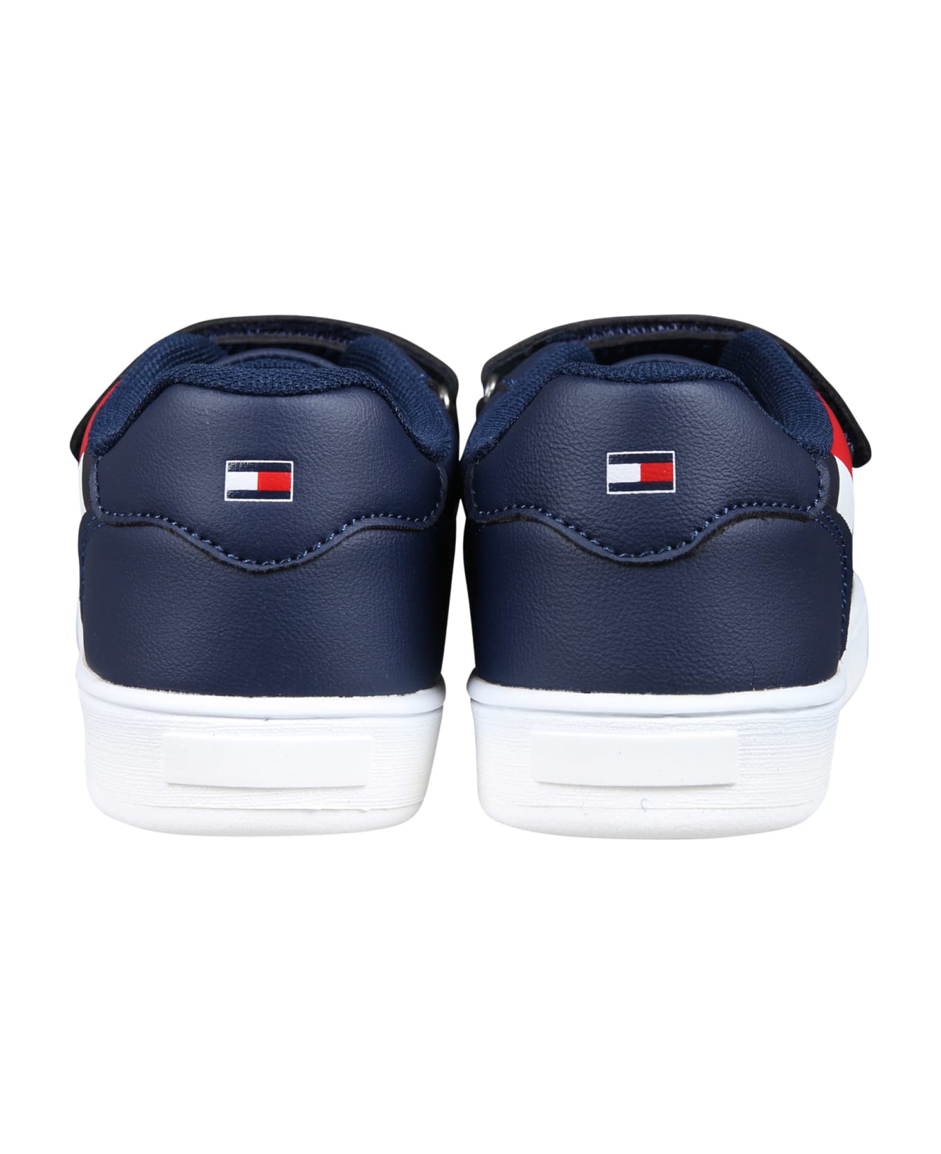 Tommy Hilfiger Blue Sneakers For Kids With Flag And Logo - Blue シューズ