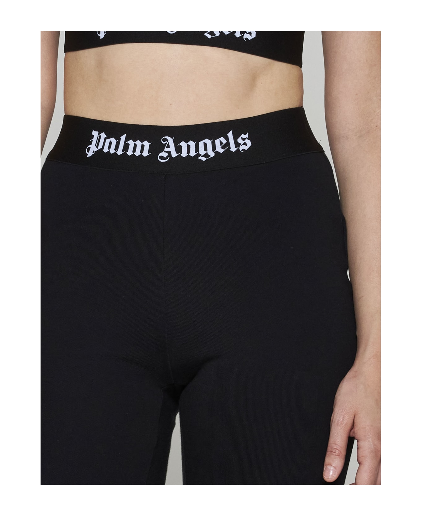 Palm Angels Logo Tape Flare Track Pants - Black Blac