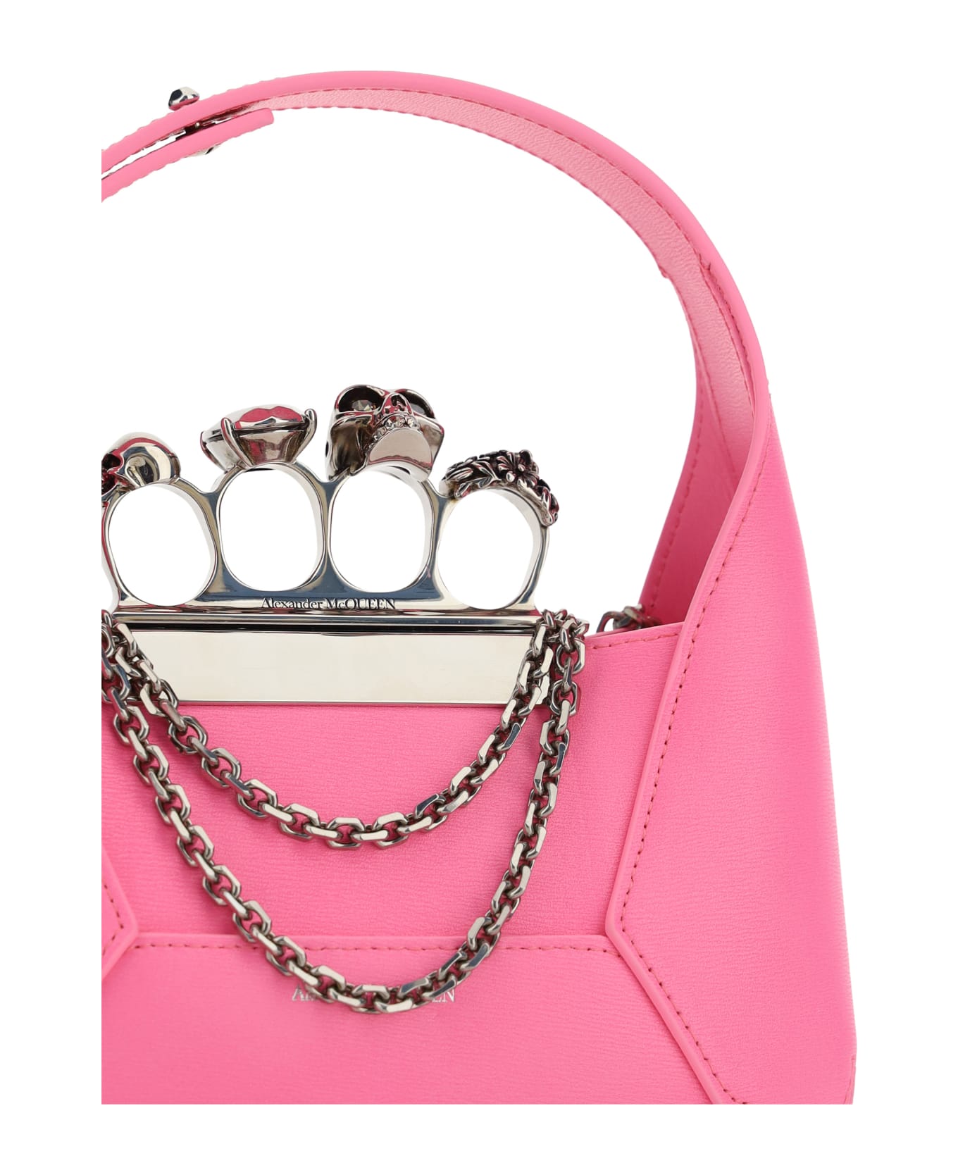 Alexander McQueen Jewelled Mini Hobo Bag - Fluo Pink トートバッグ