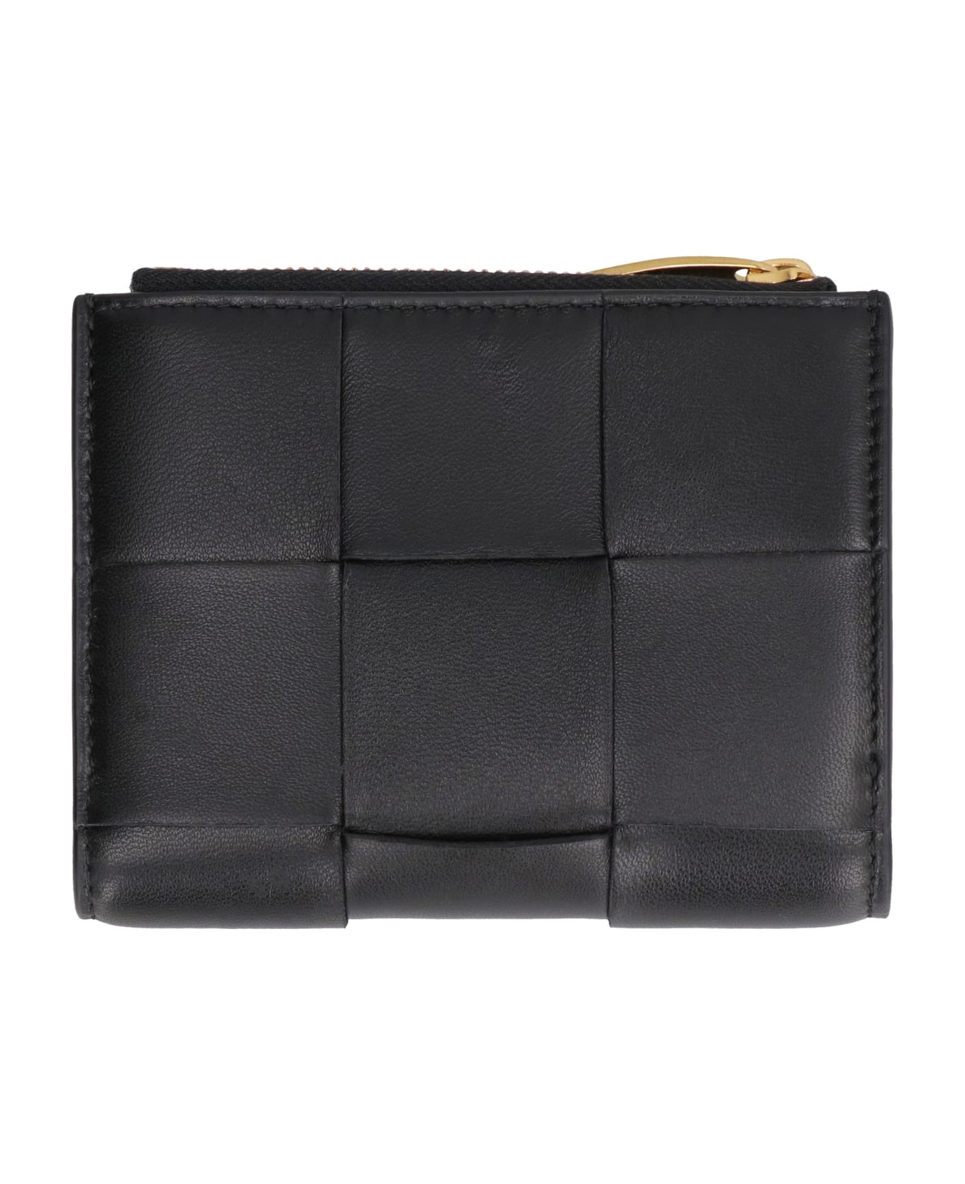 Bottega Veneta Cassette Intrecciato Bi-fold Wallet - black